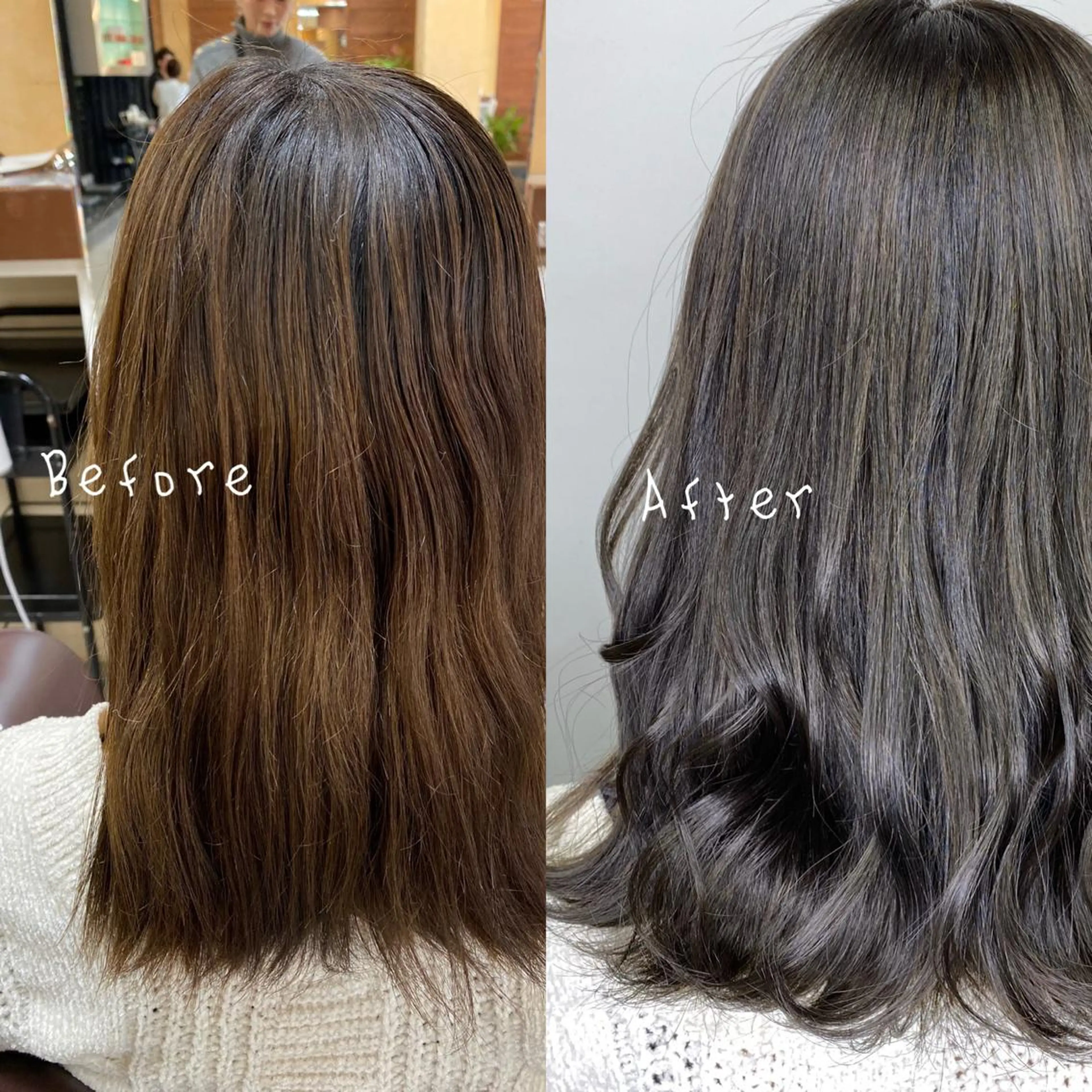 ミディアム カラー ヘアアレンジ ヘアカラー トリートメント HAIRSALONLOOP所属・川上 麻梨阿のヘアスタイル