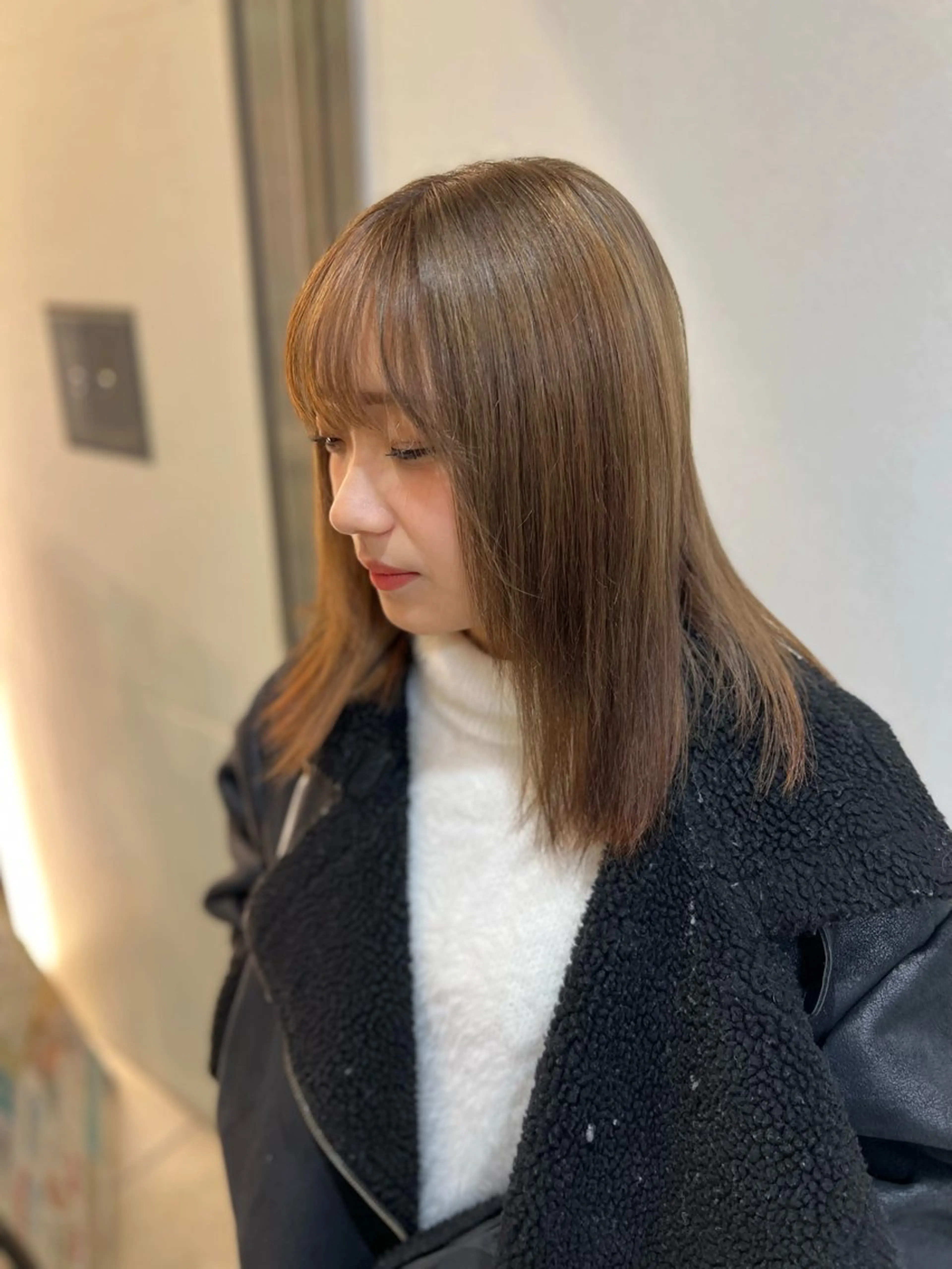 ミディアム カラー ブラウンカラー 札幌パーマ/ レイヤー/後藤海音のヘアスタイル