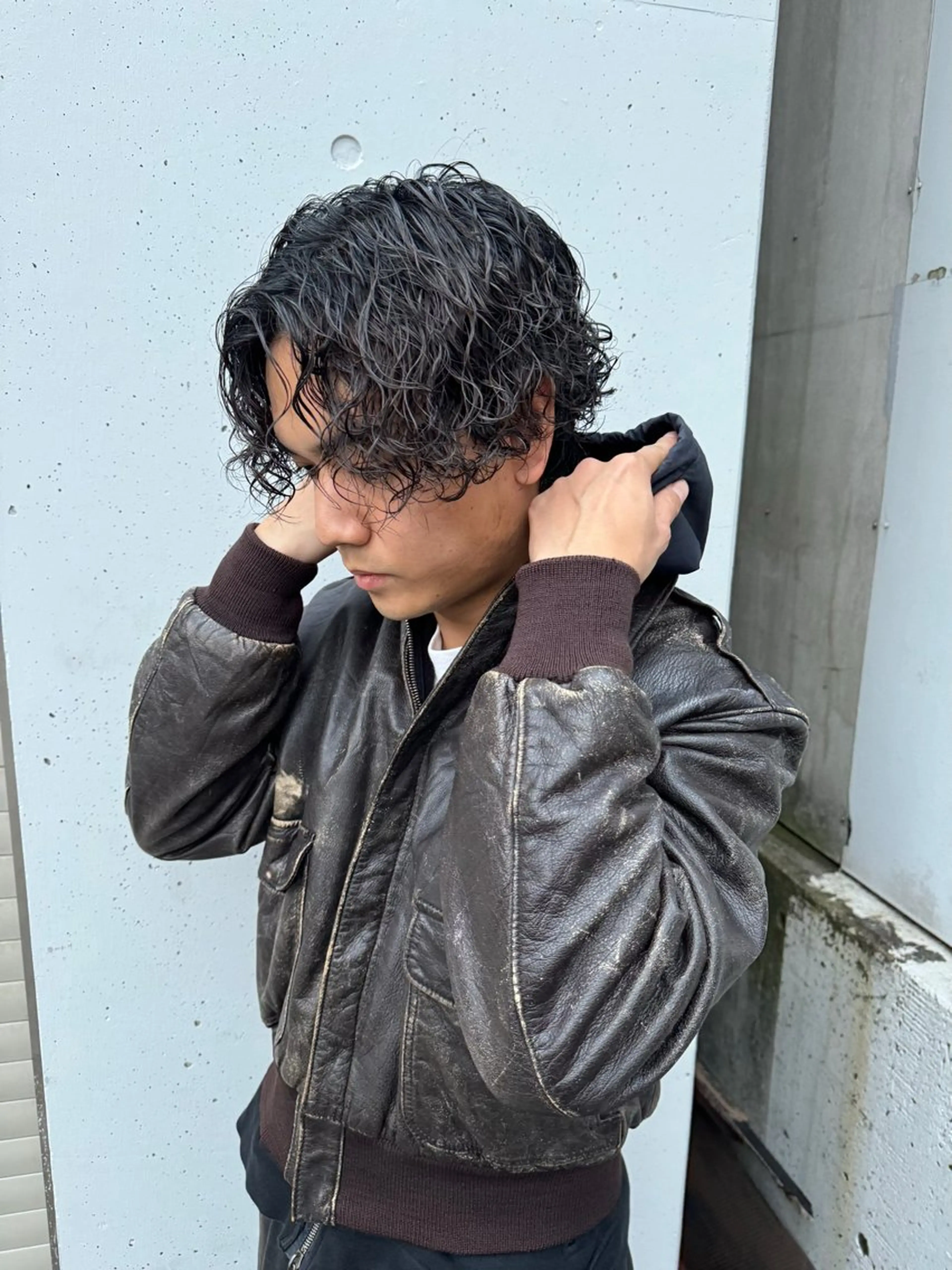 パーマ メンズ カット パーマ パーマ、髪質改善 カズマのヘアスタイル