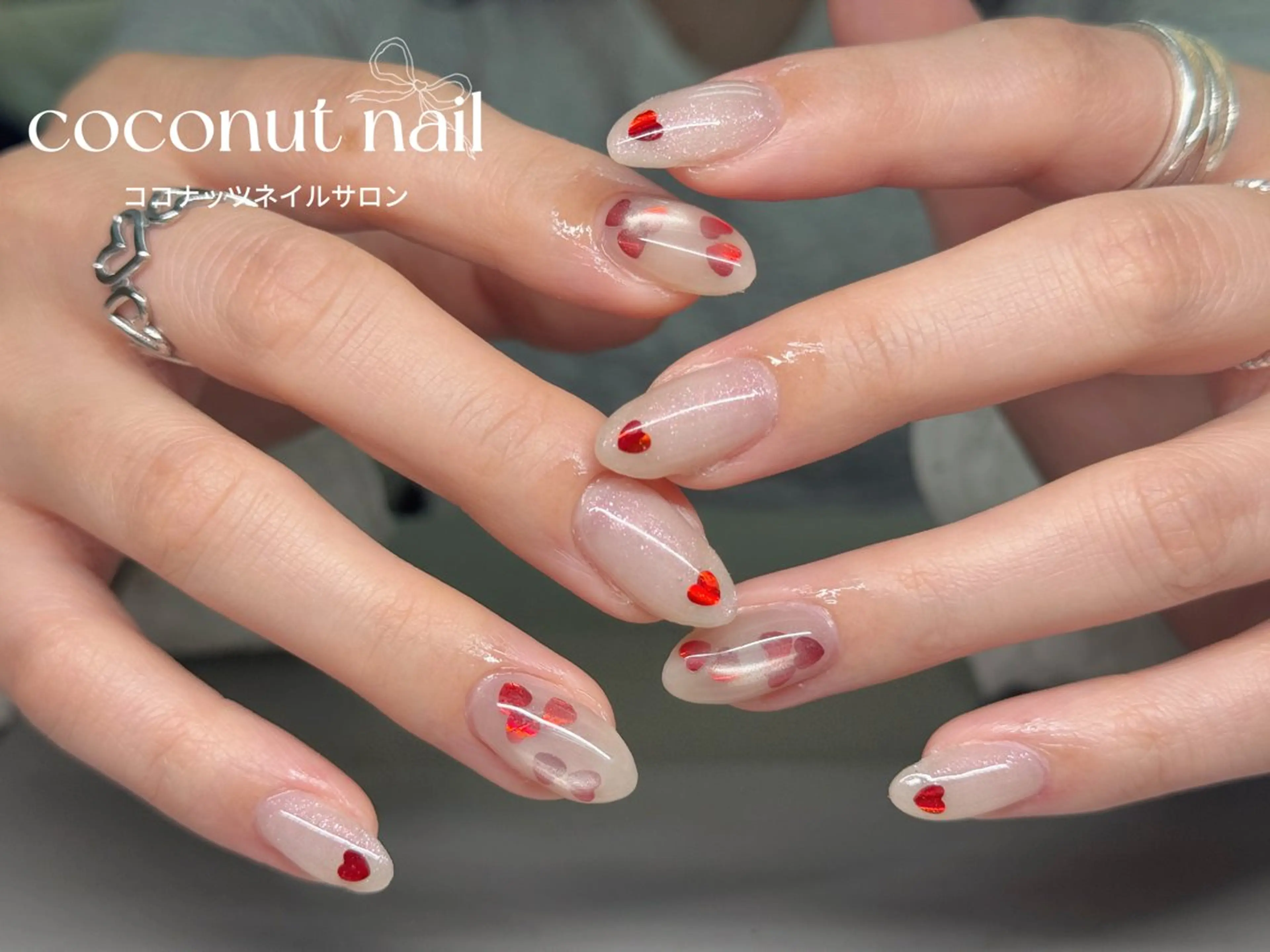 ネイル べっ甲ネイル フレンチネイル キラキラネイル マグネットネイル 大理石ネイル(マーブル) ハンドネイル 神田 ココナッツのネイルデザイン