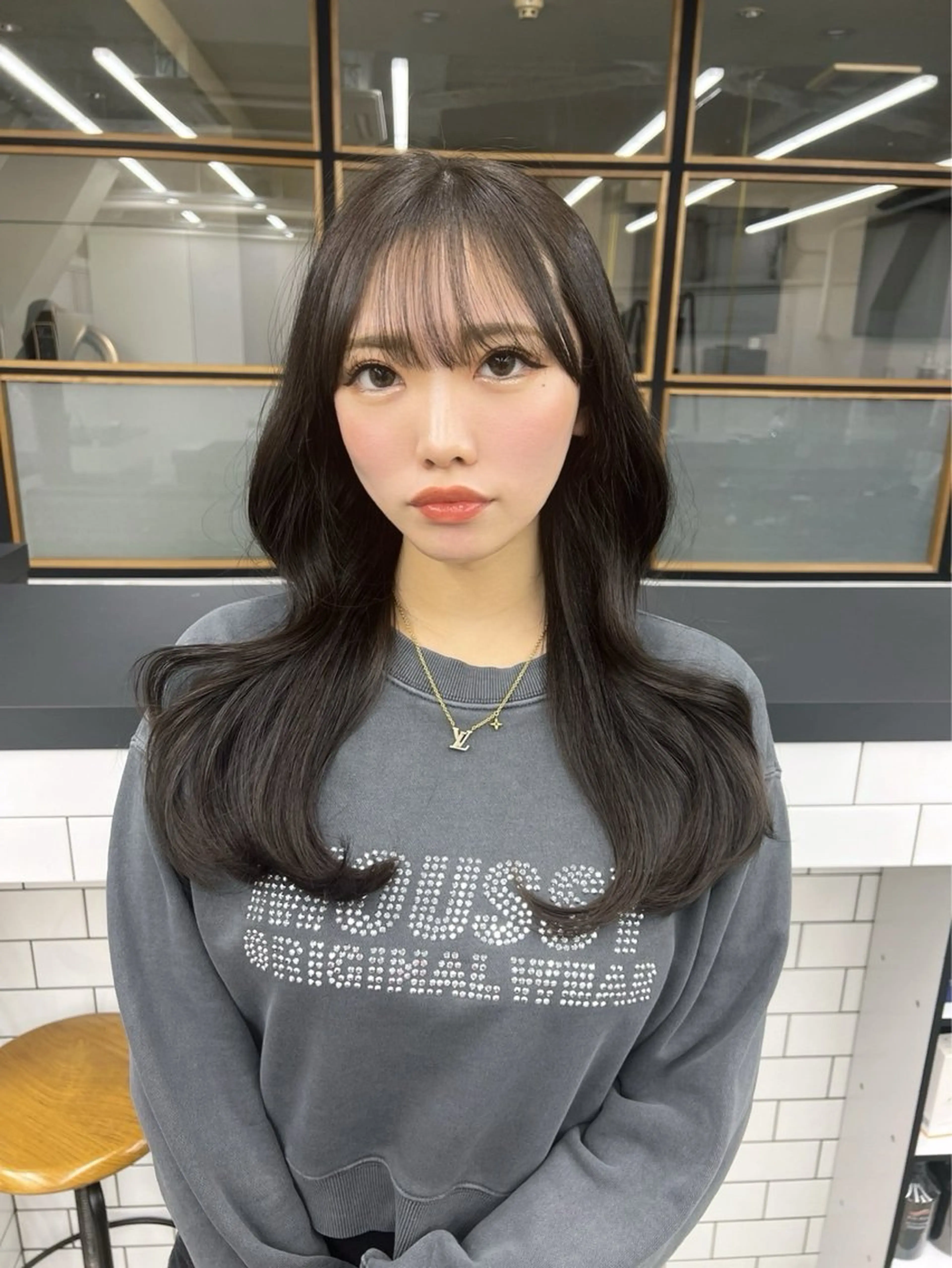 セミロング 韓国風ヘア 💗韓国ヘア/透明感 💗若菜あいこのヘアスタイル