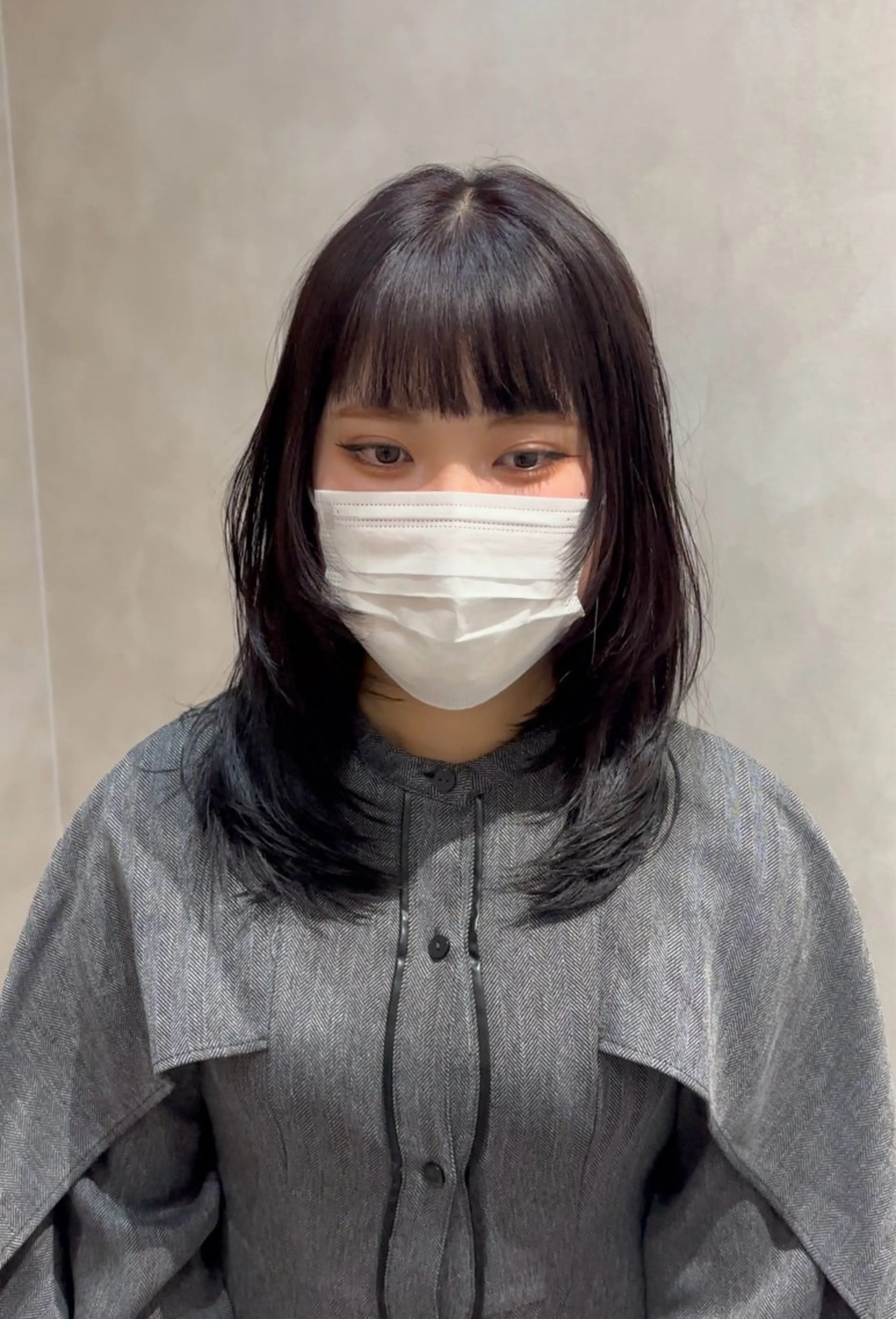 ミディアム 韓国風ヘア 似合わせカット おくれ毛 カット ヘアカラー トリートメント 高槻No. 1レイヤ ーカット🇰🇷白石のヘアスタイル