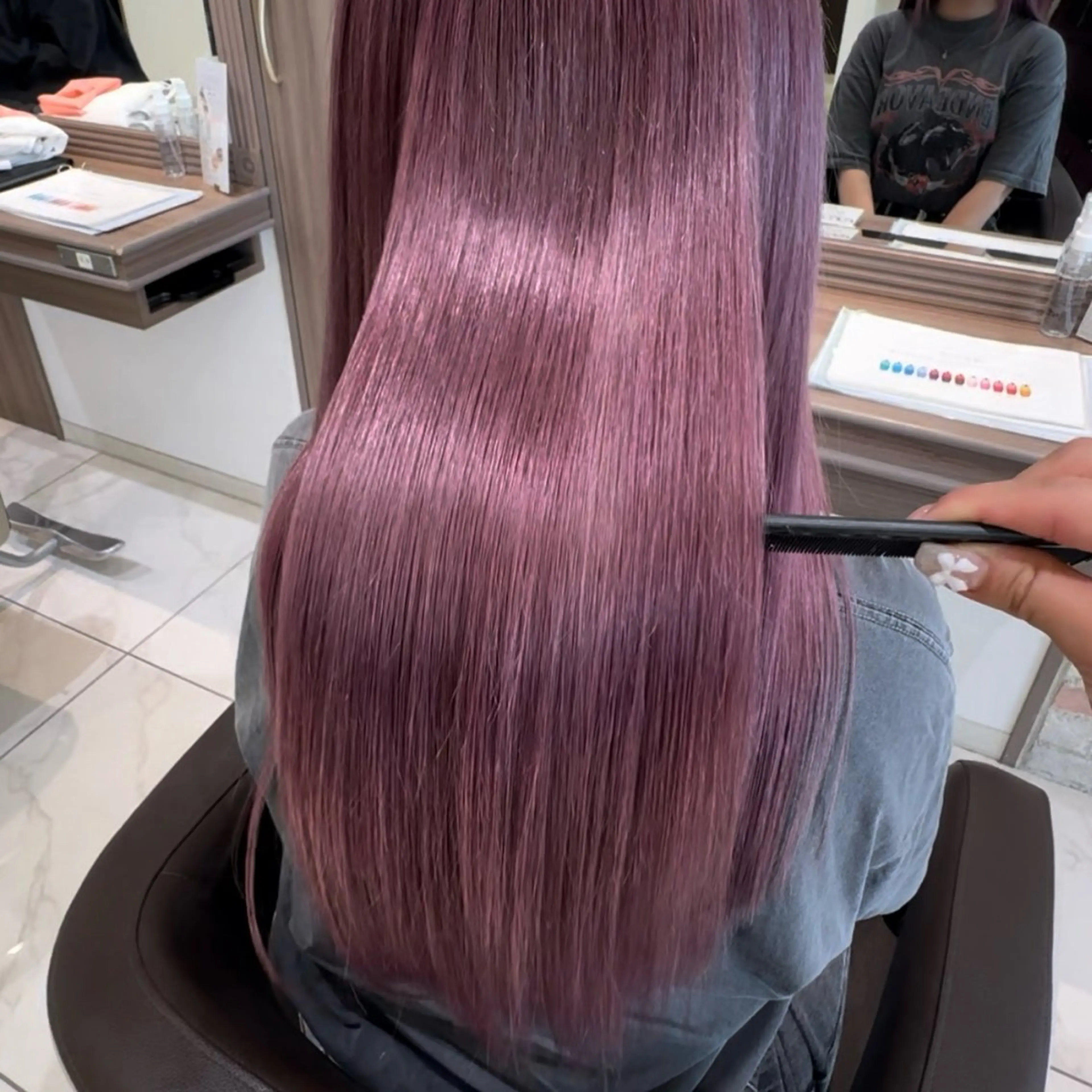 ロング カラー ブリーチ ブリーチなしカラー 𓍯暖色/韓国風 田中沙羅‎𓍯のヘアスタイル