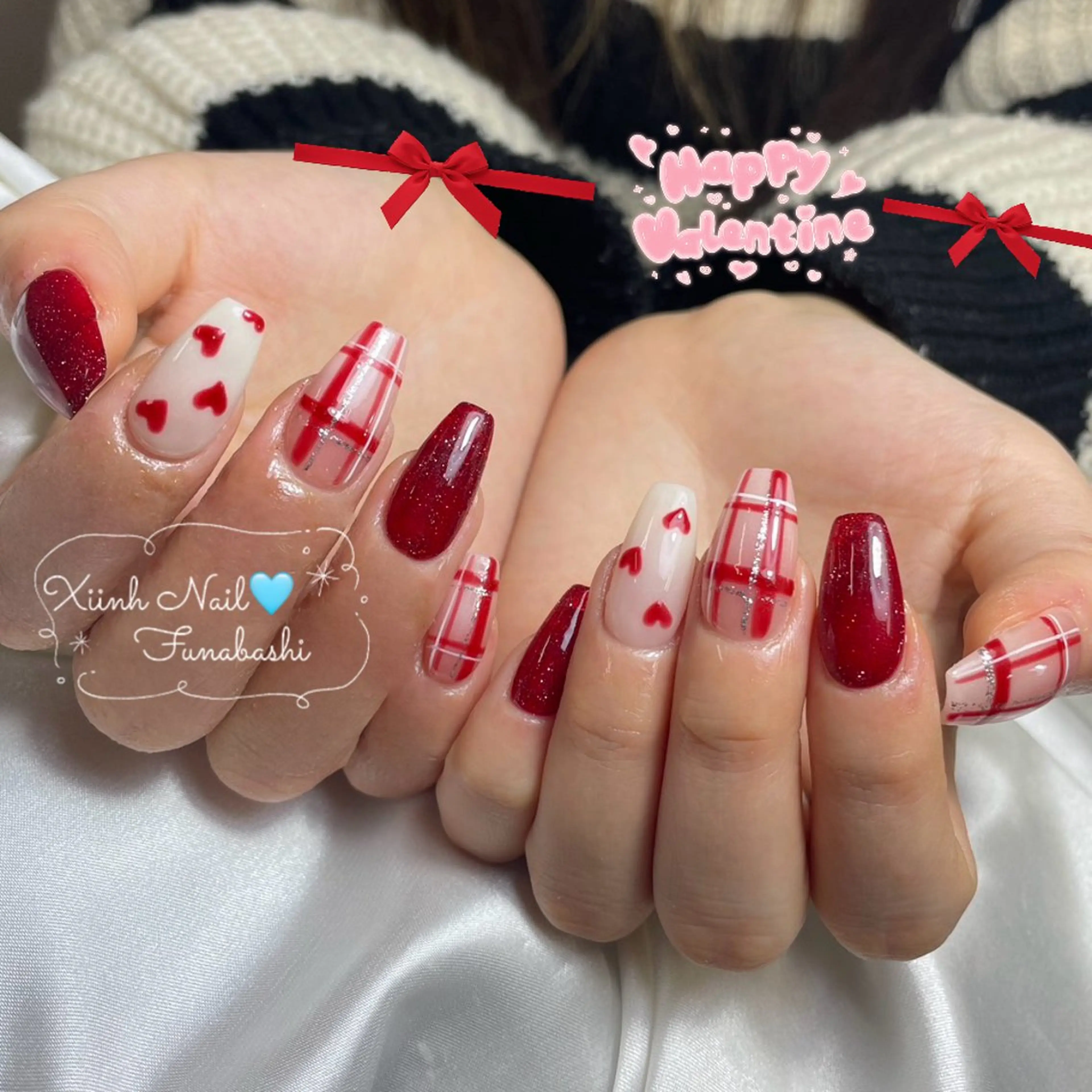 ネイル チークネイル 桜ネイル 長さ出し フットネイル ジェルネイル ハンドネイル XIINH NAIL SALONのネイルデザイン