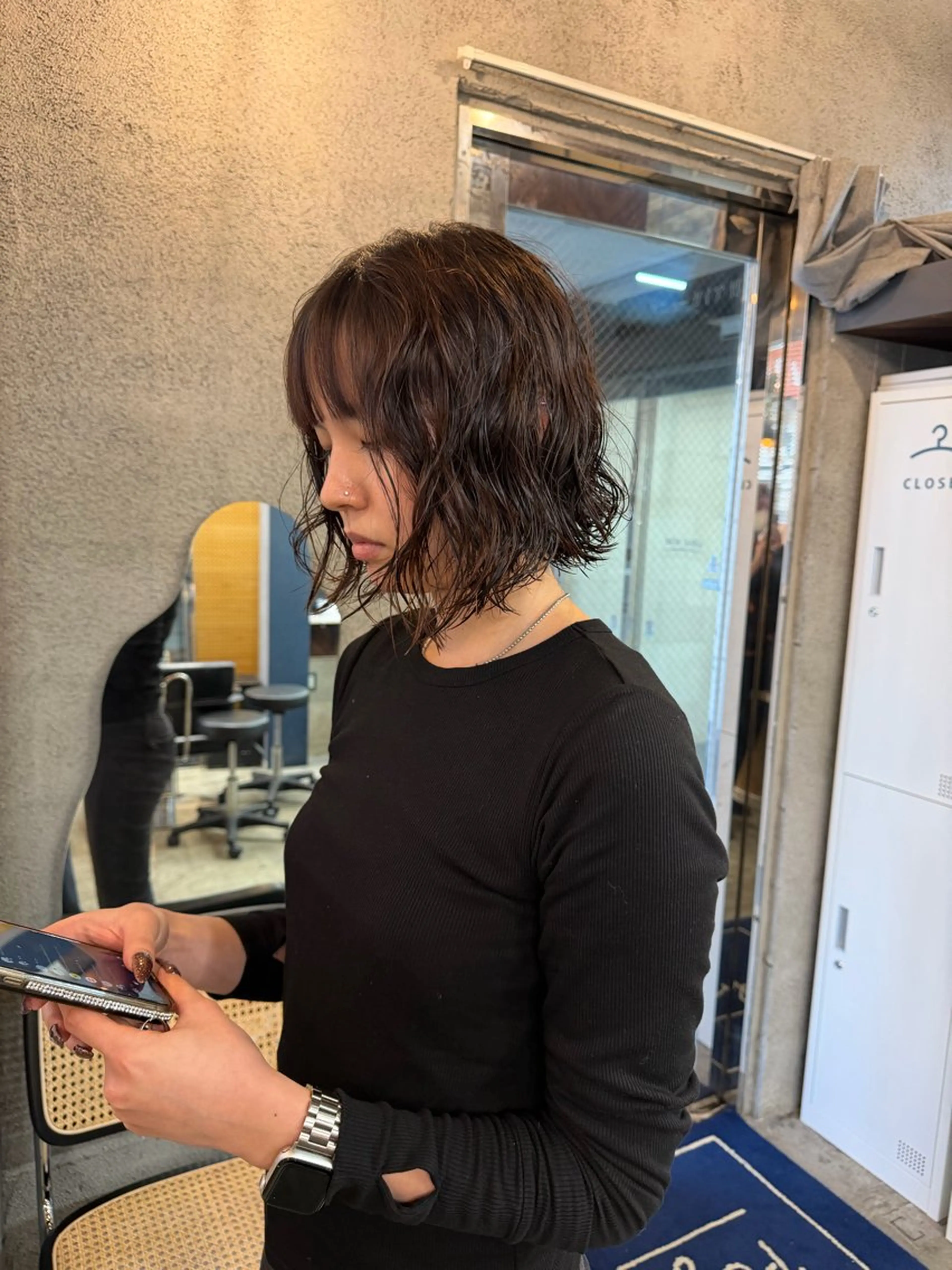 ショート カラー パーマ ベージュカラー ブラウンカラー 透明感カラー ボブ カット ヘアカラー パーマ 早瀬裕之 パーマのヘアスタイル