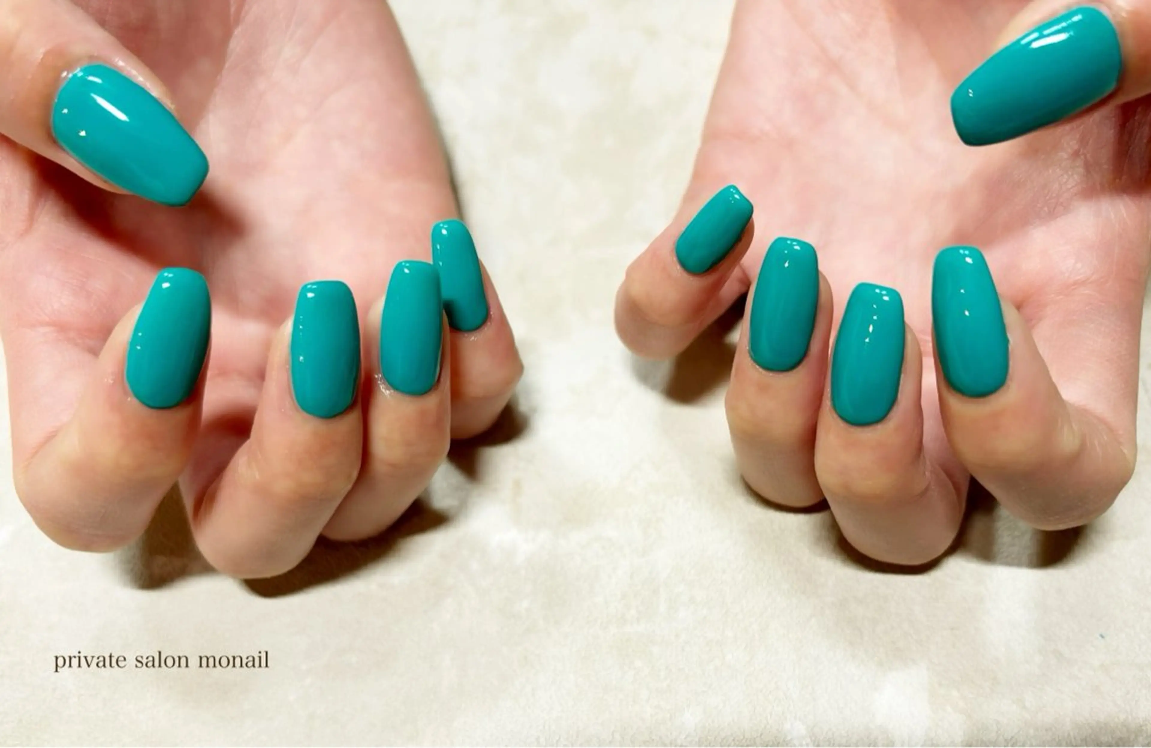 ネイル ブルー ハンドネイル nail salon monailのネイルデザイン