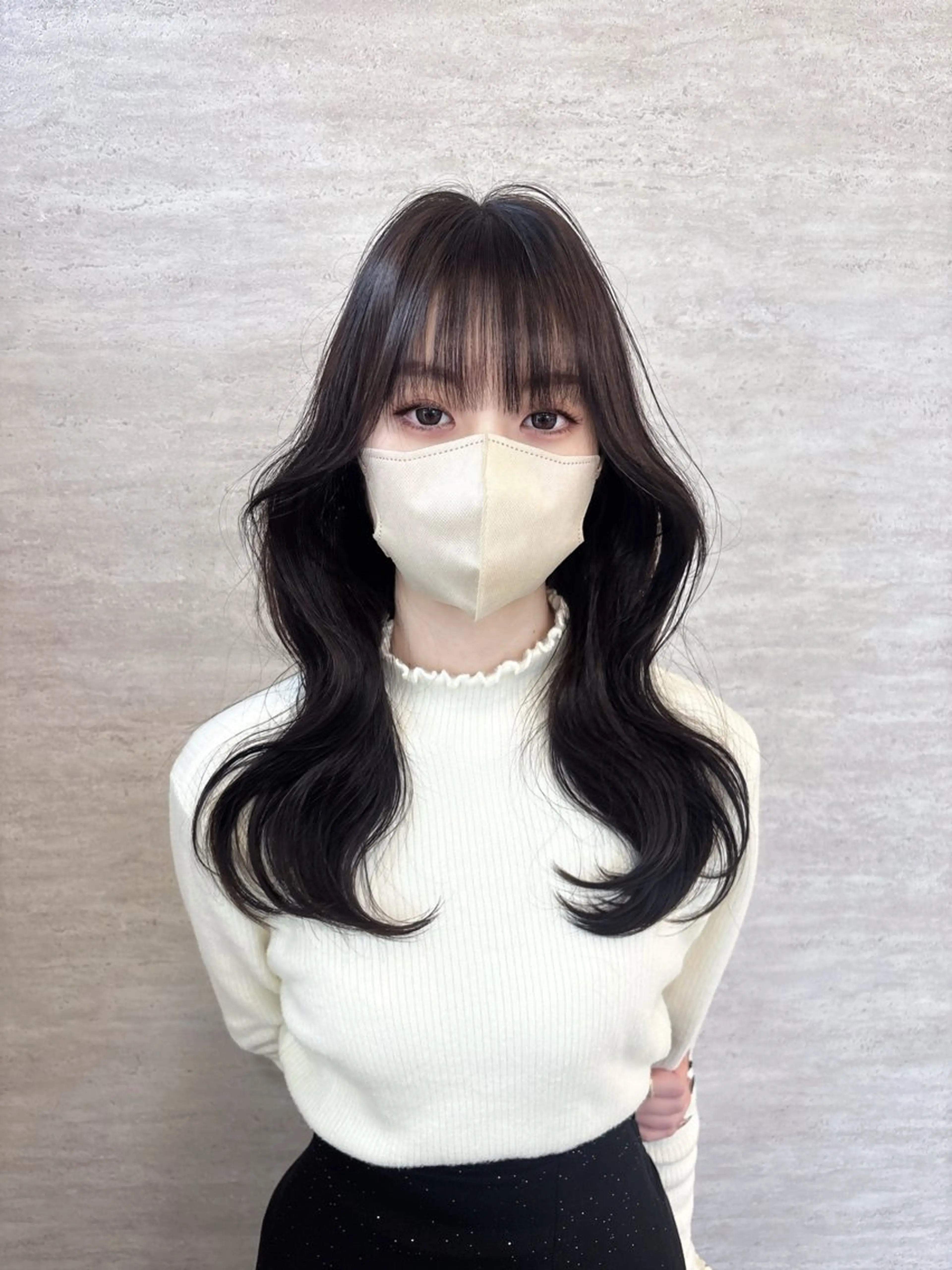 ロング カラー ヘアアレンジ ヘアカラー JUNO韓国ヘア MIAN.⋆𝜗𝜚のヘアスタイル