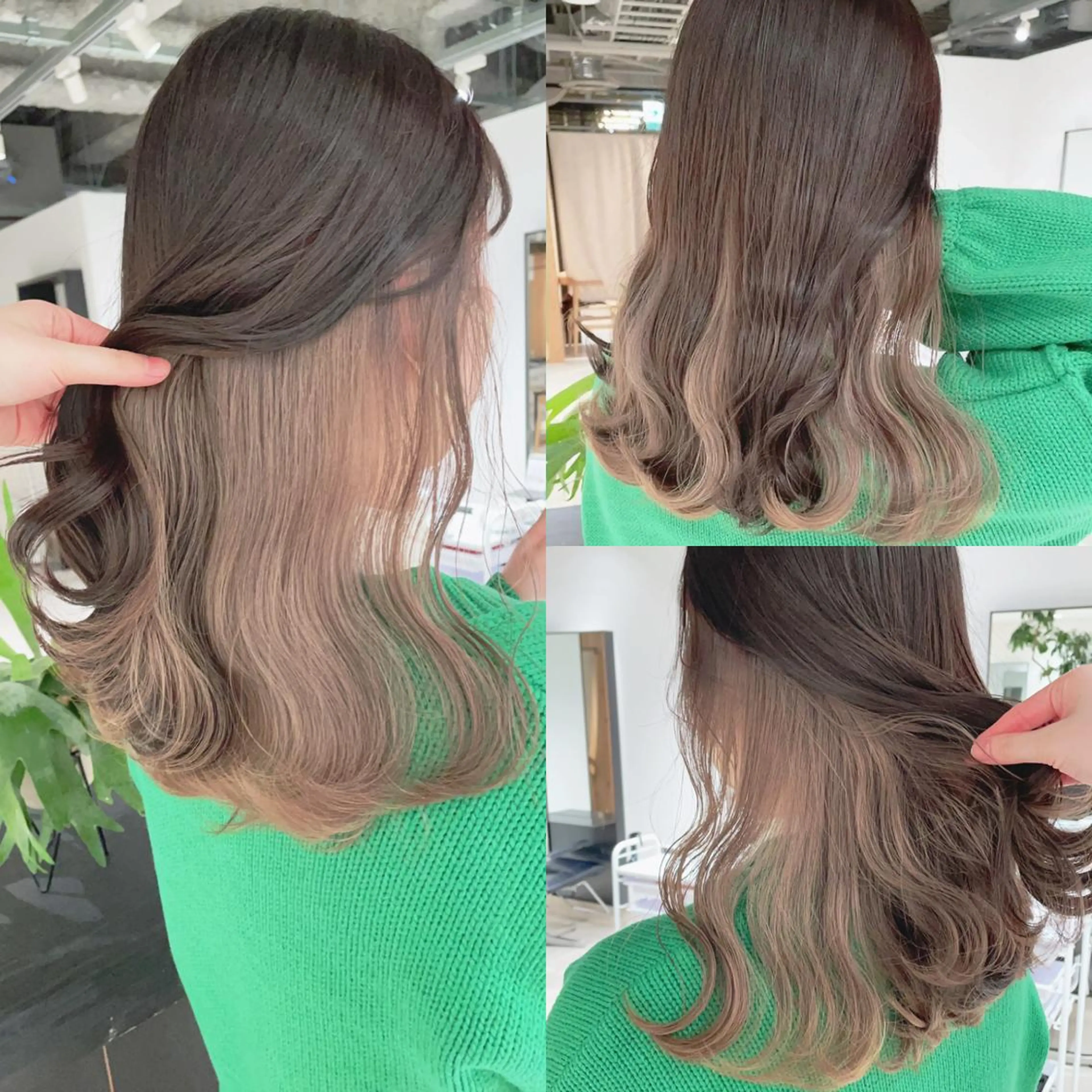 ロング カラー ベージュカラー ブリーチ ヘアカラー トリートメント 渋谷:インナーカラー ／🍒エリカ🍒のヘアスタイル