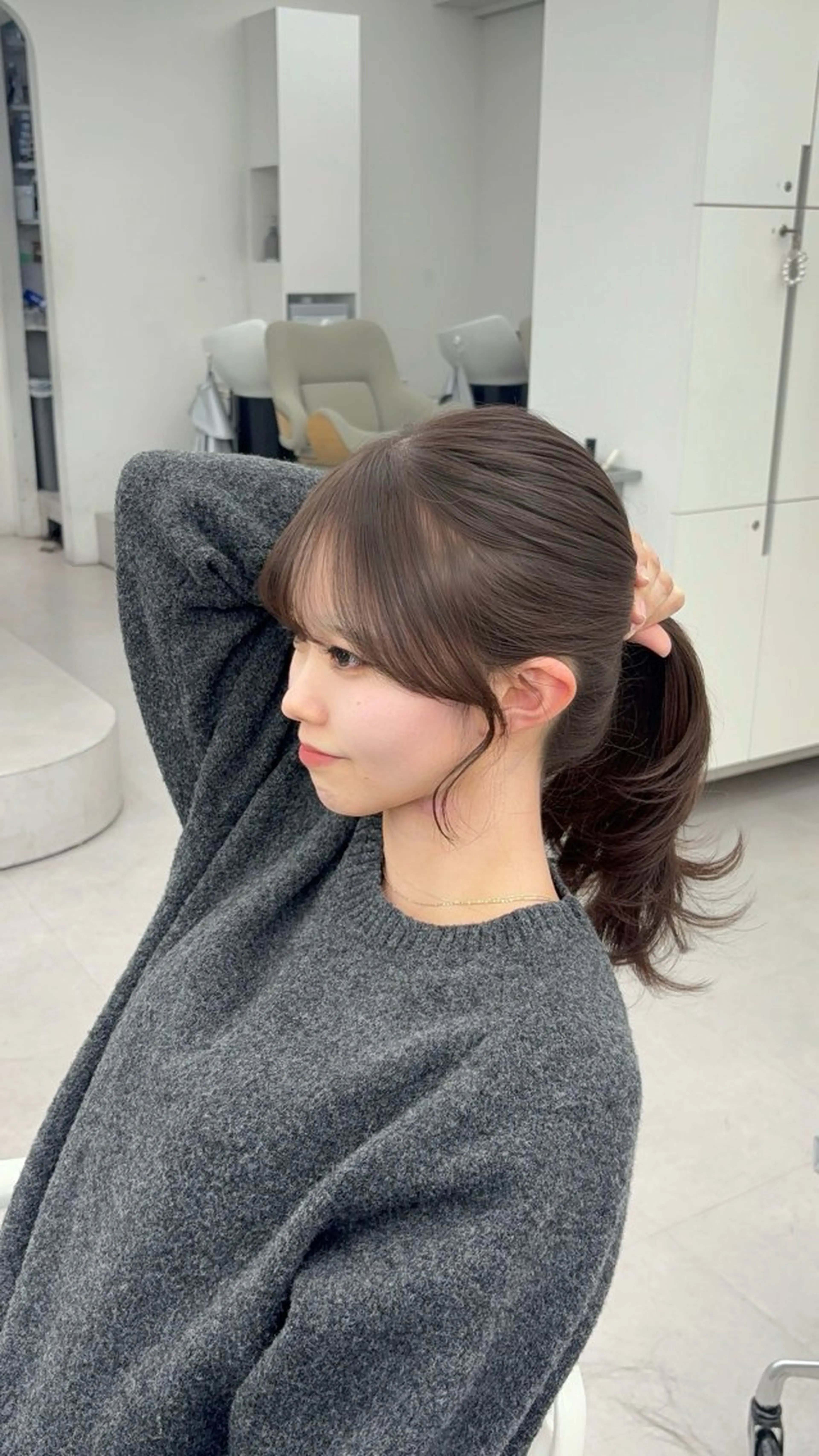 ロング カラー レイヤーカット 小顔カット カット ヘアカラー トリートメント 韓国ヘア/レイヤー/ 顔まわり足立遥奈のヘアスタイル