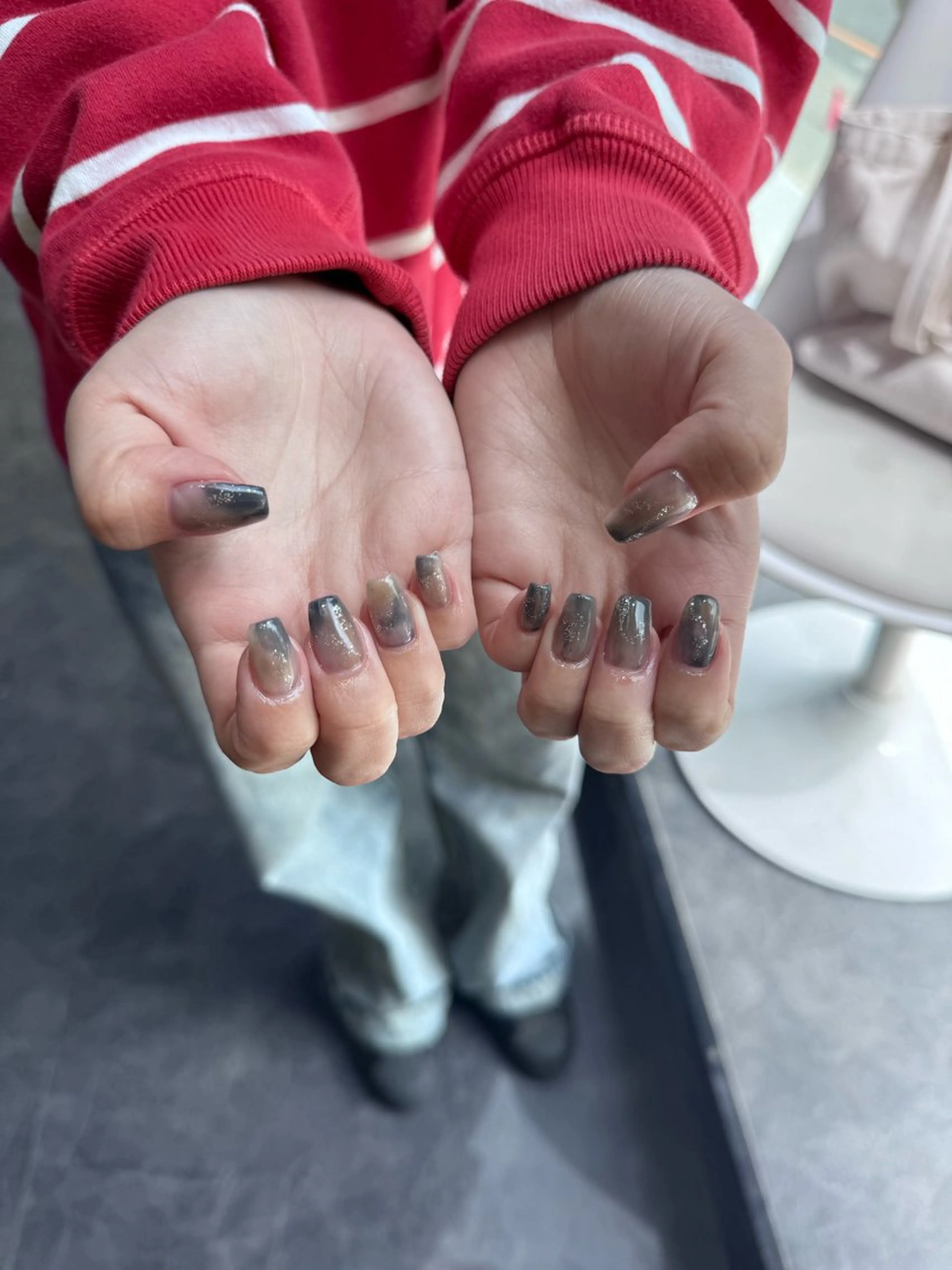 ネイル フレンチネイル マグネットネイル メンズネイル ニュアンスネイル ワンカラーネイル ハンドネイル GRANDE大須 Cecil💜のネイルデザイン