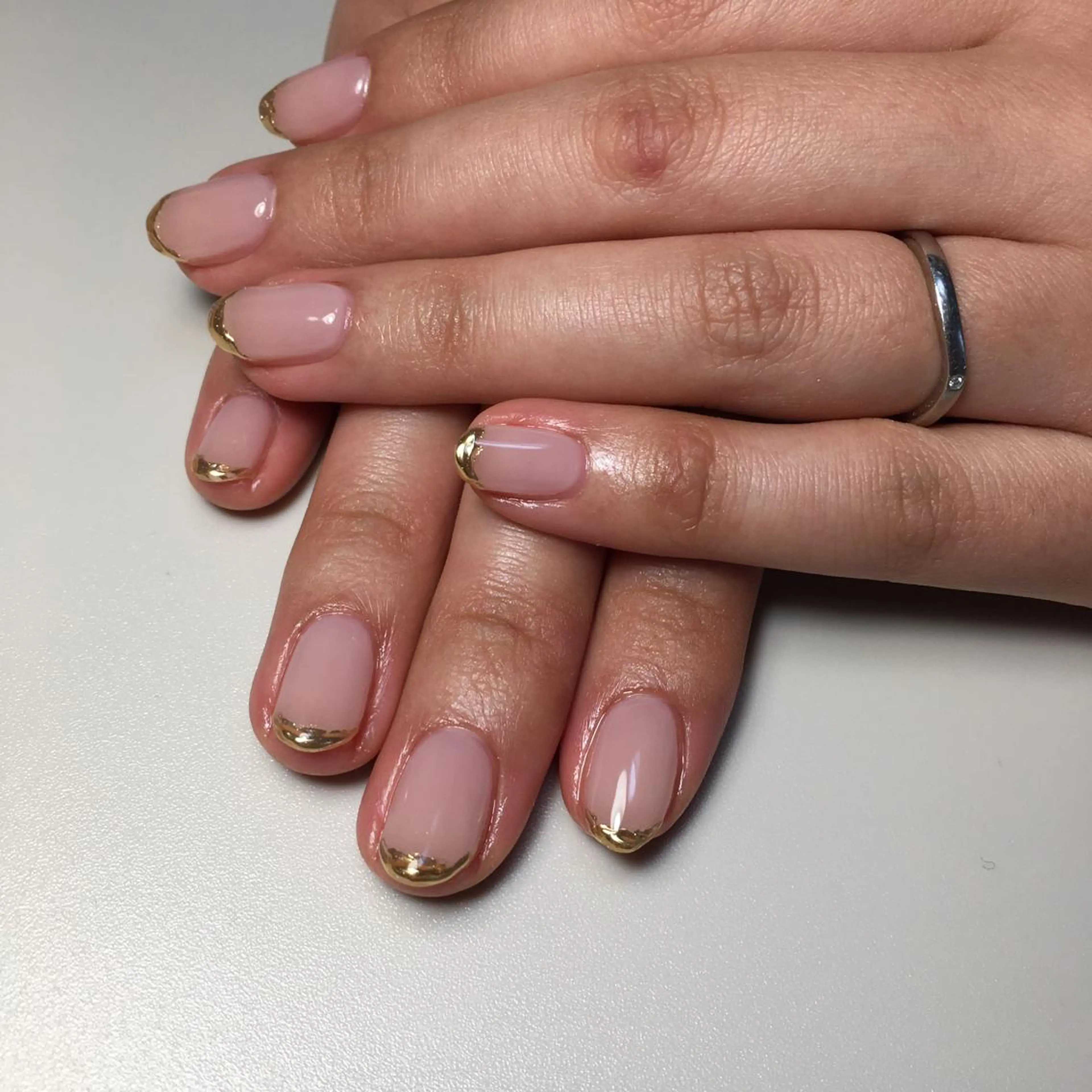 ネイル フレンチネイル ミラーネイル ハンドネイル kipinail 川﨑えりかのネイルデザイン