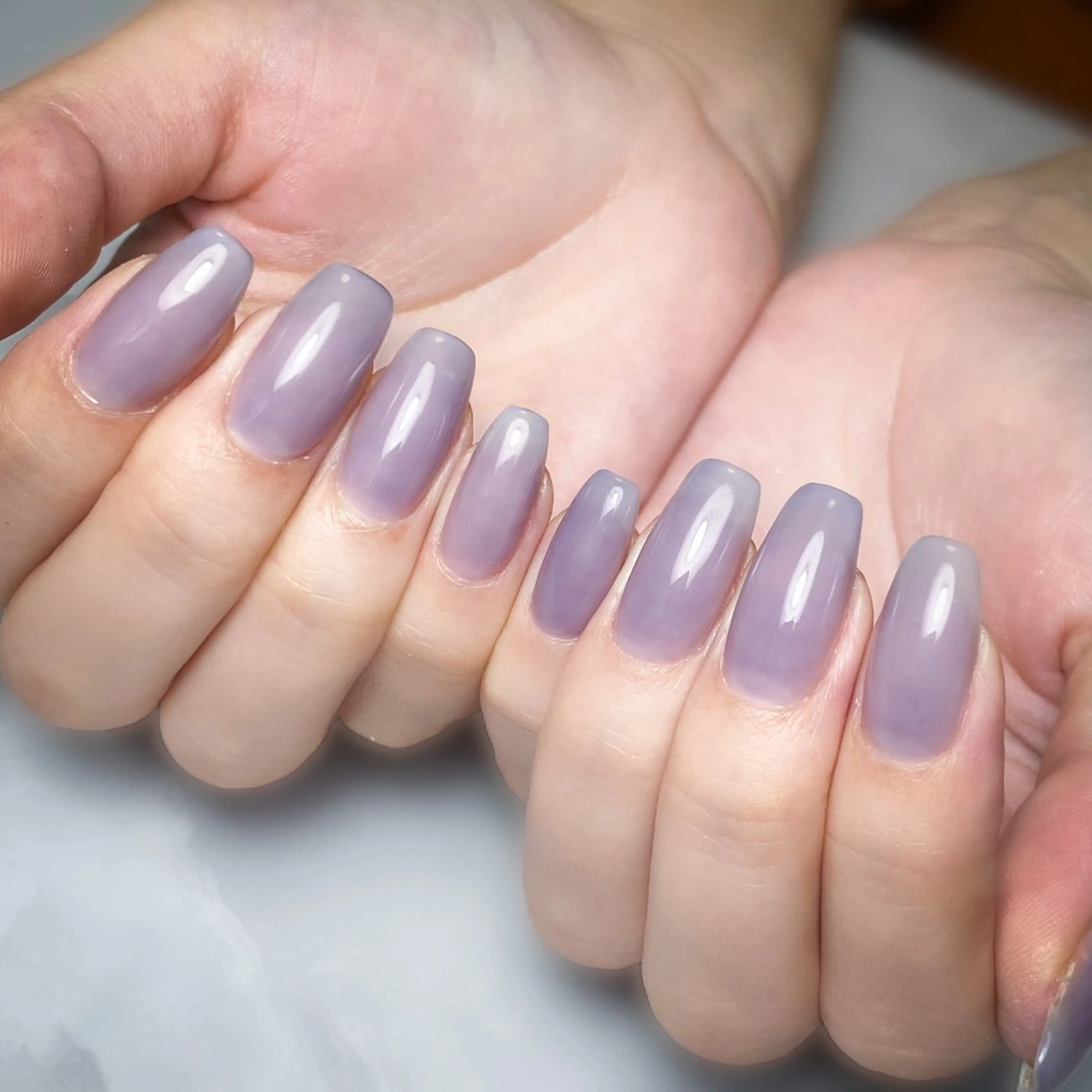 ネイル ブルー ワンカラーネイル ピンク パープル シンプルネイル ハンドネイル &.nail/ ニュアンス/持込み可のネイルデザイン