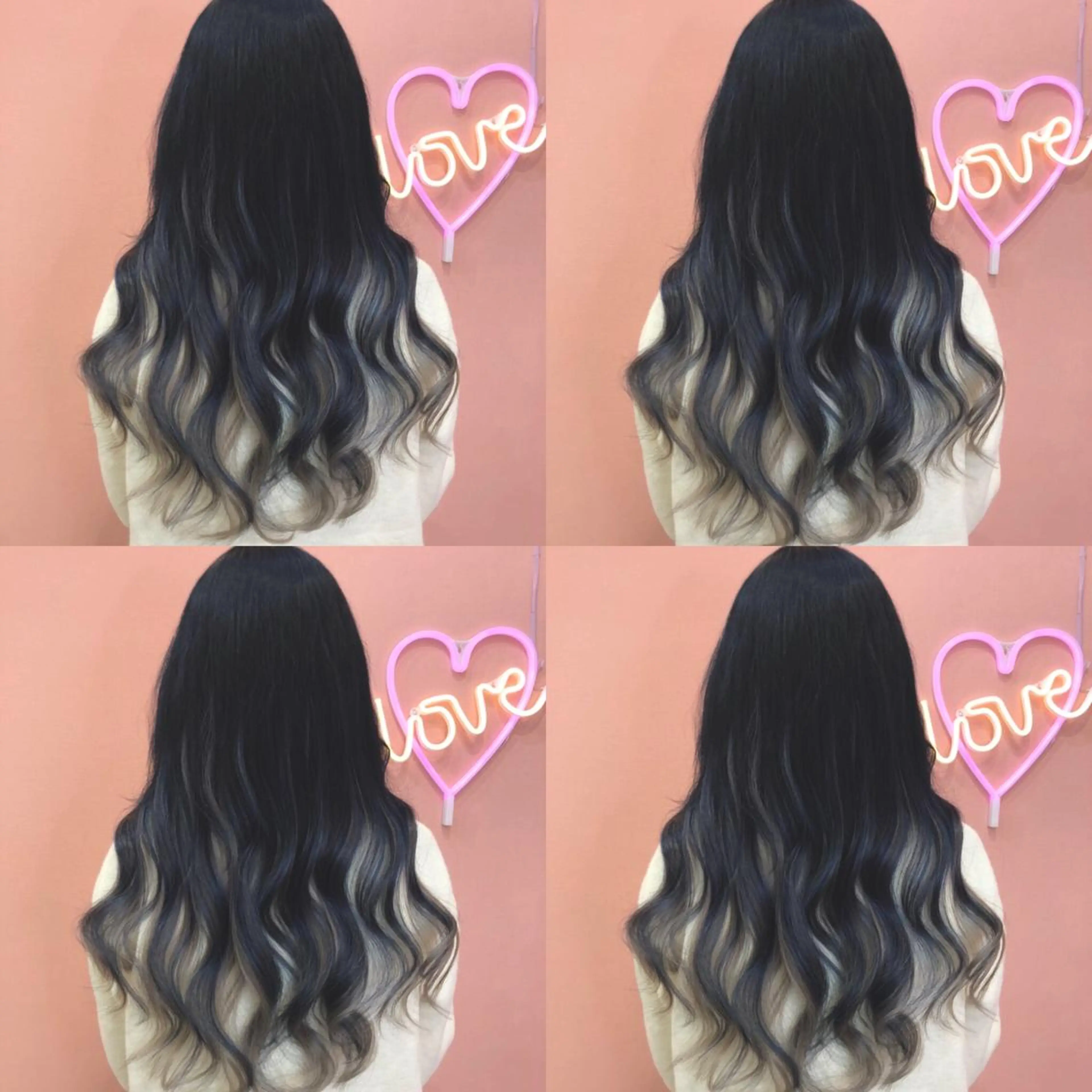 ロング カラー ネイビーカラー シルバー 🌷MAYU 🌷のヘアスタイル