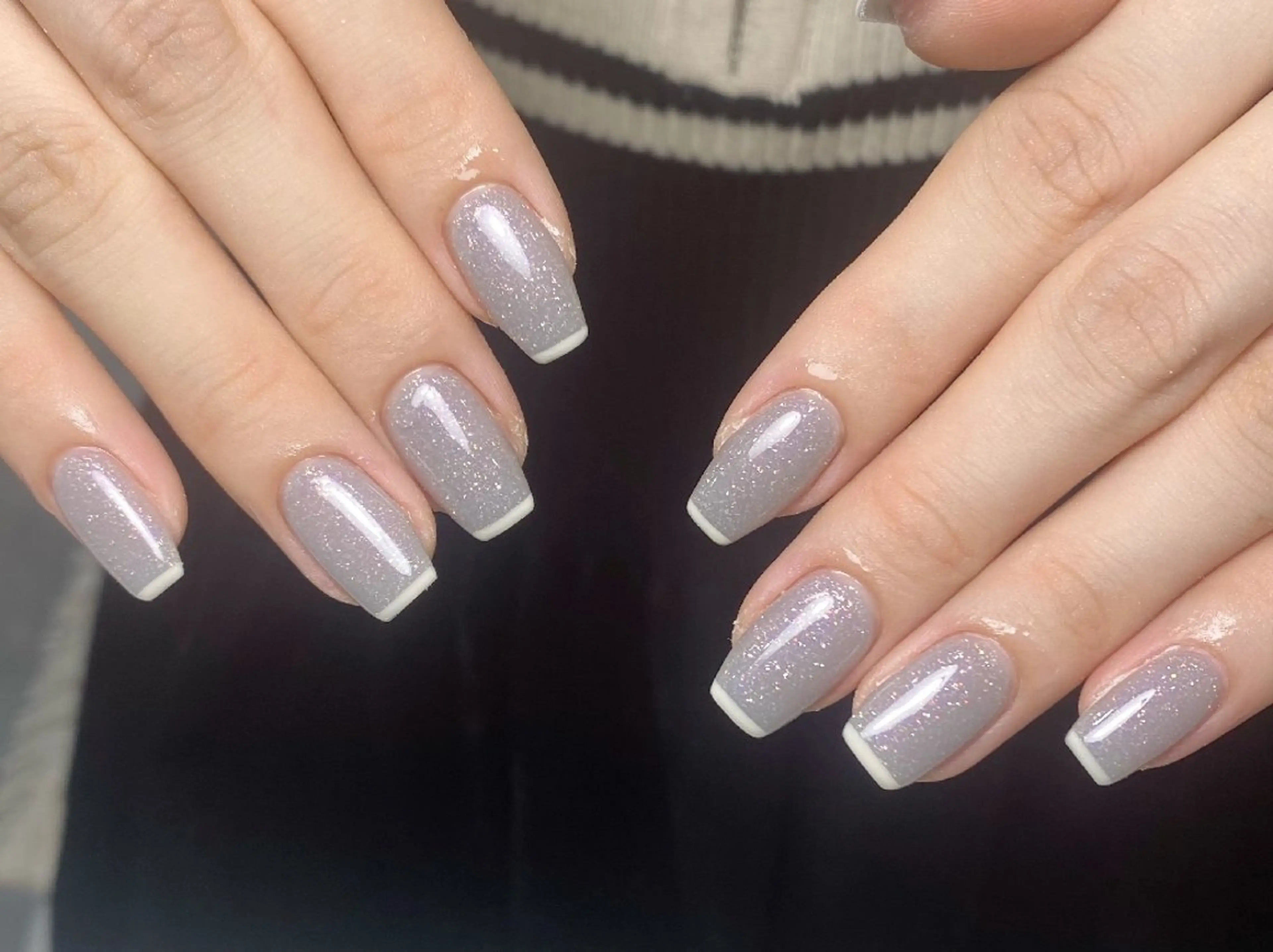 ネイル チークネイル フレンチネイル ジェルネイル ガーリー キラキラネイル ハンドネイル UM Nail Salonのネイルデザイン