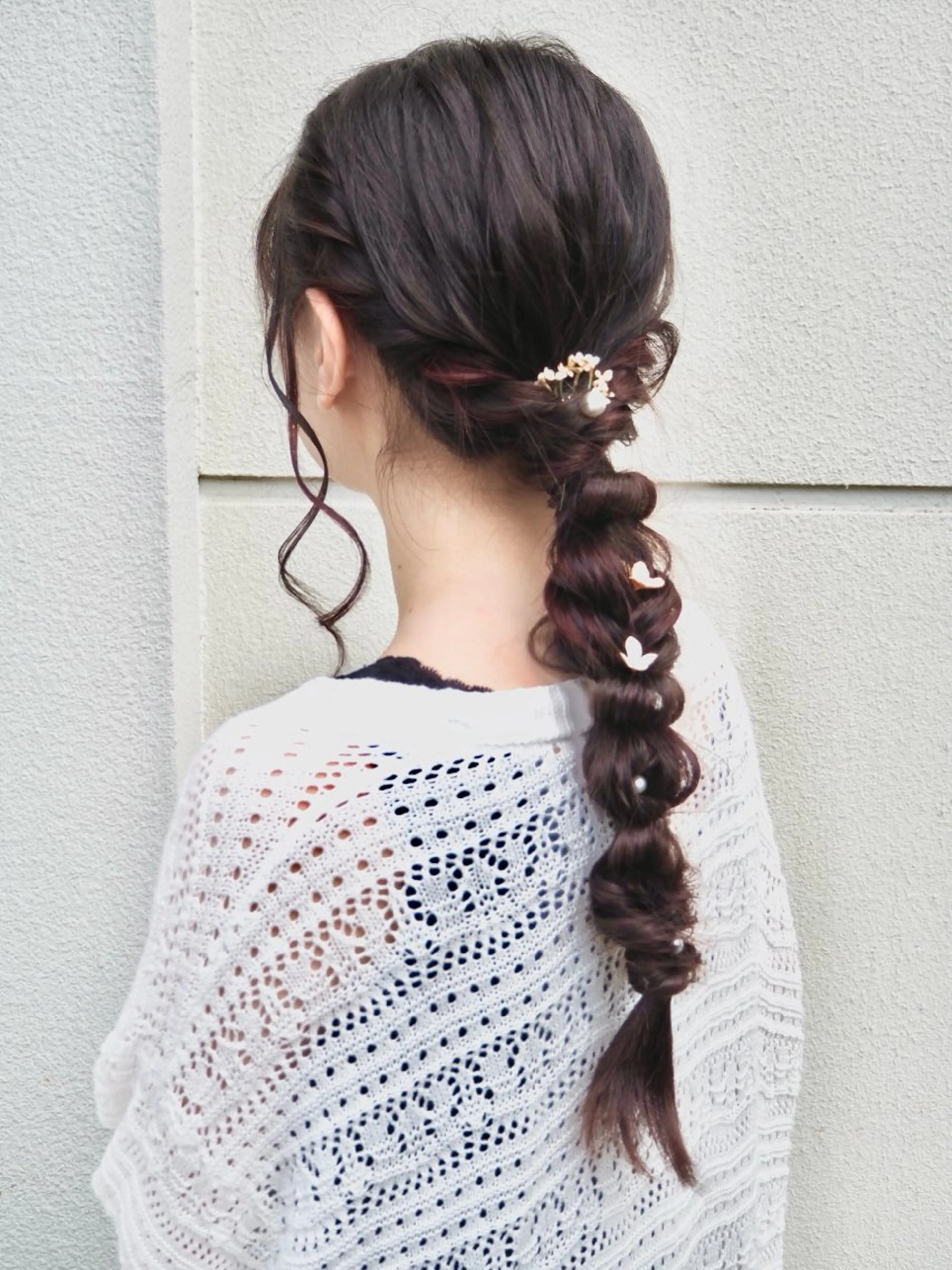 ロング ヘアセット 艶暖色カラー🍒 縮毛矯正ほののヘアスタイル