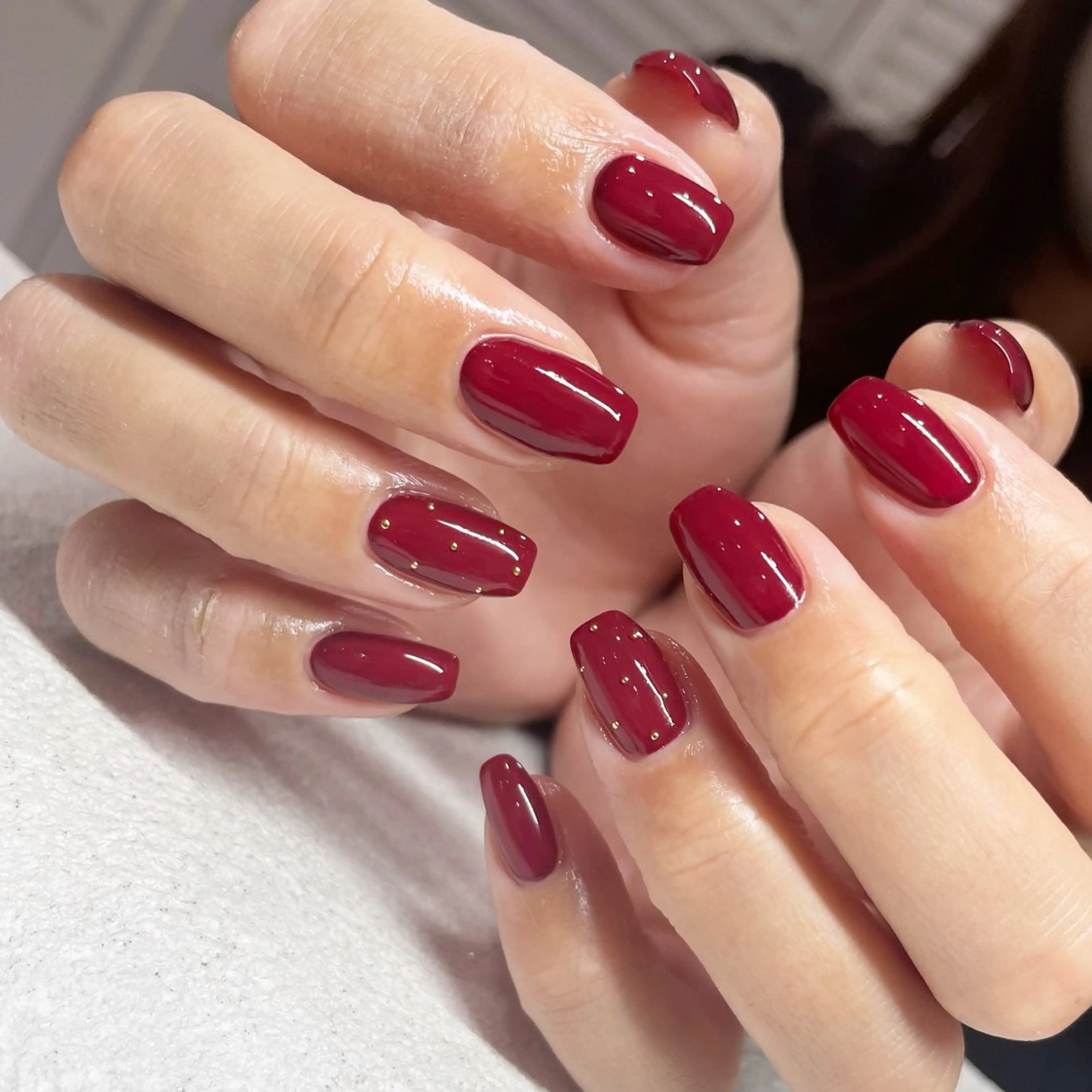 ネイル ボルドー ワンカラーネイル パラジェルサロン 大人女性が通うサロンのネイルデザイン