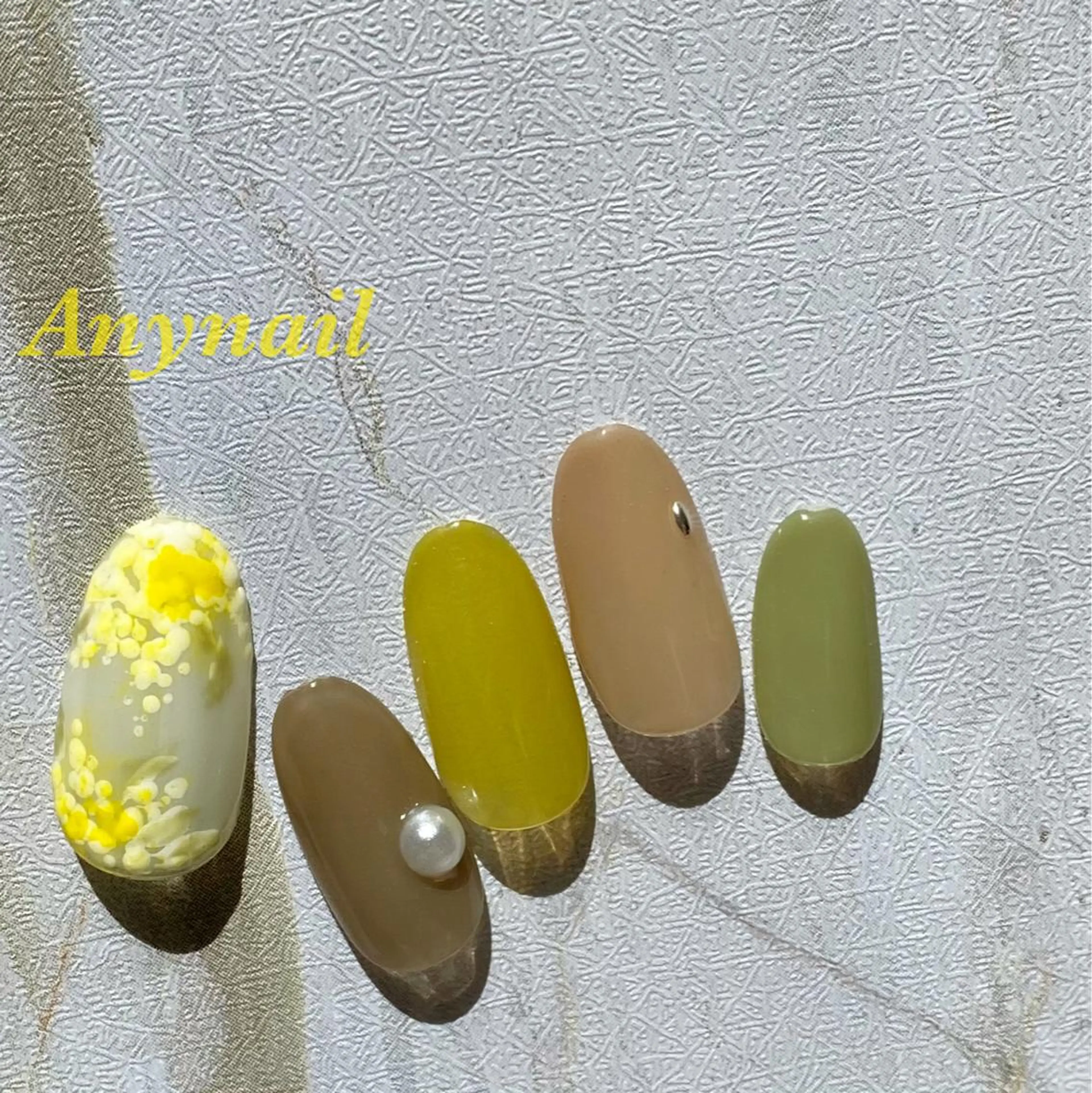 ネイル アートネイル ブルー グリーン ピスタチオネイル 春ネイル ハンドネイル 岩澤 恵子のネイルデザイン