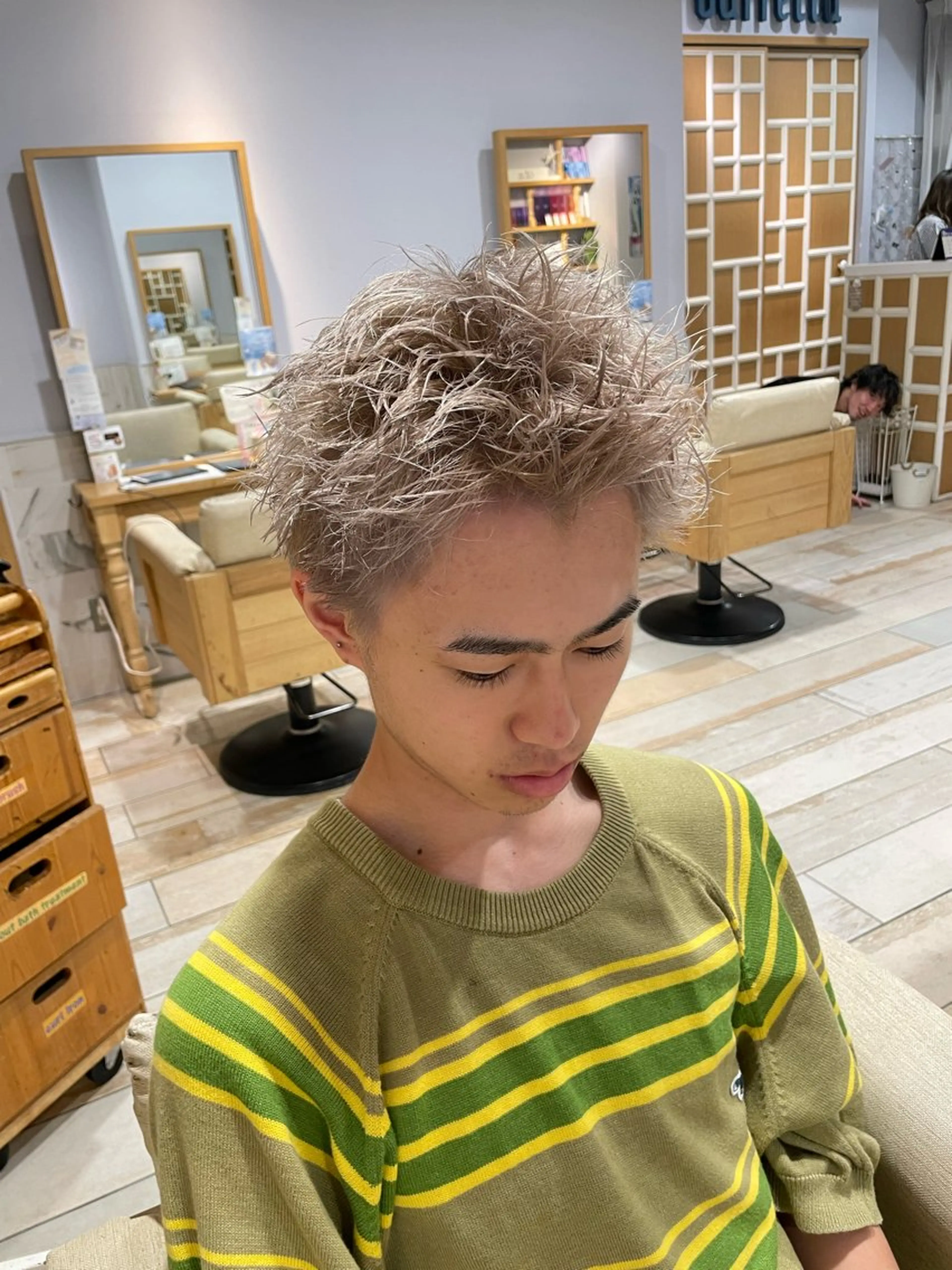 メンズ フェードカット マッシュ メンズパーマ メンズショート スペインカール カット ヘアカラー 大宮/メンズパーマ 関勇也のヘアスタイル