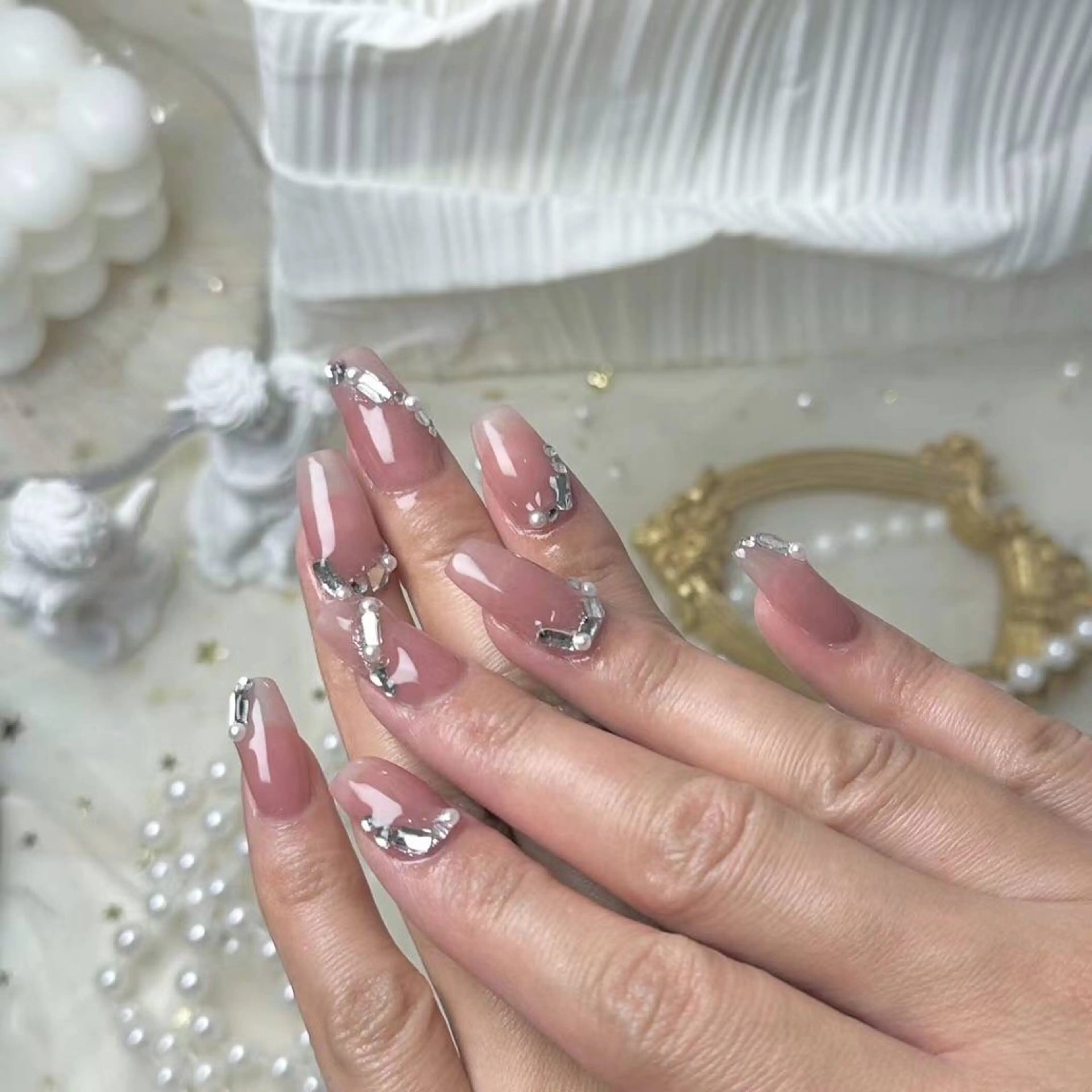 ネイル アートネイル フラワーネイル フットネイル ジェルネイル キラキラネイル babarla Nailのネイルデザイン