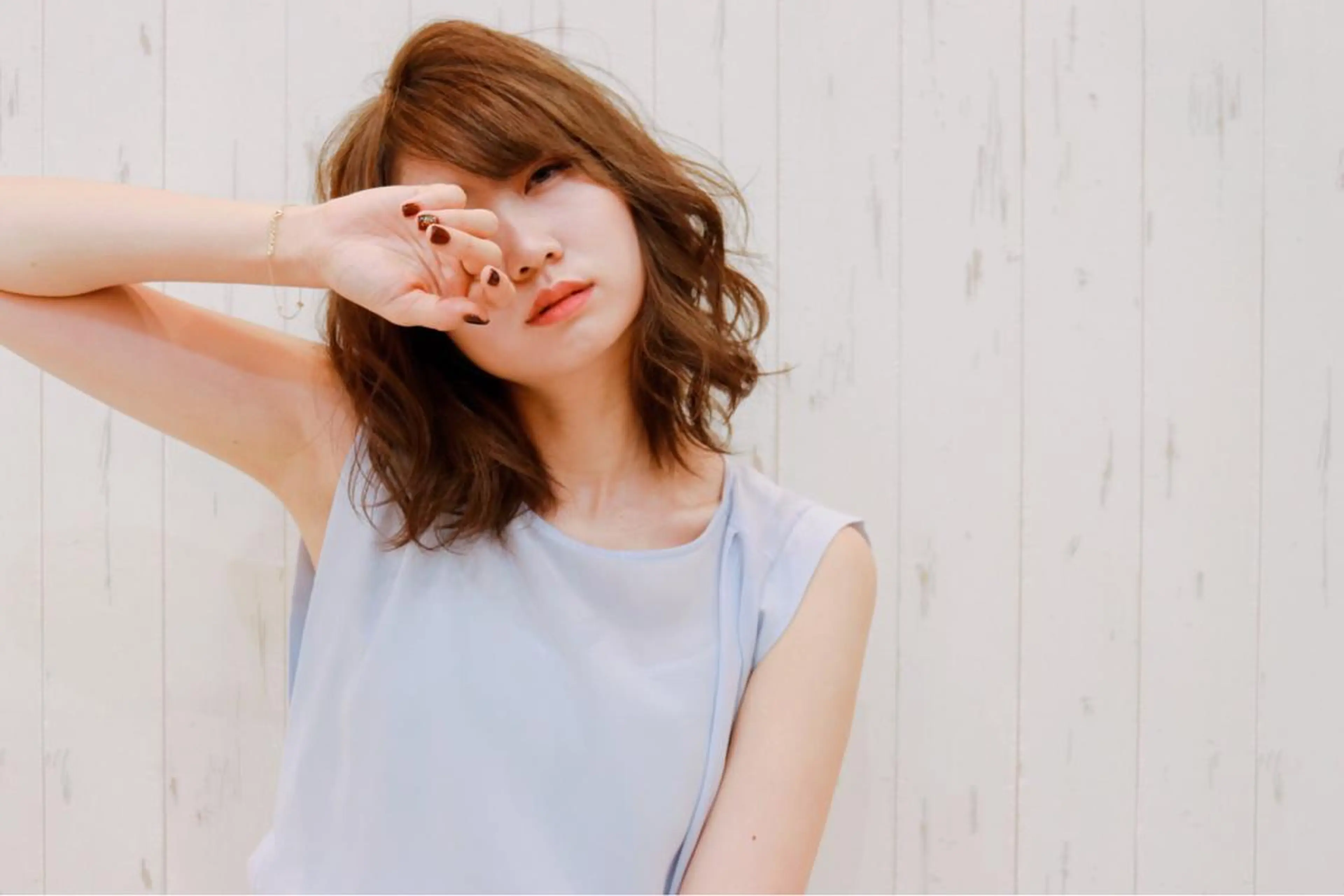 ミディアム カラー ベージュカラー KAIzen. tomoのヘアスタイル