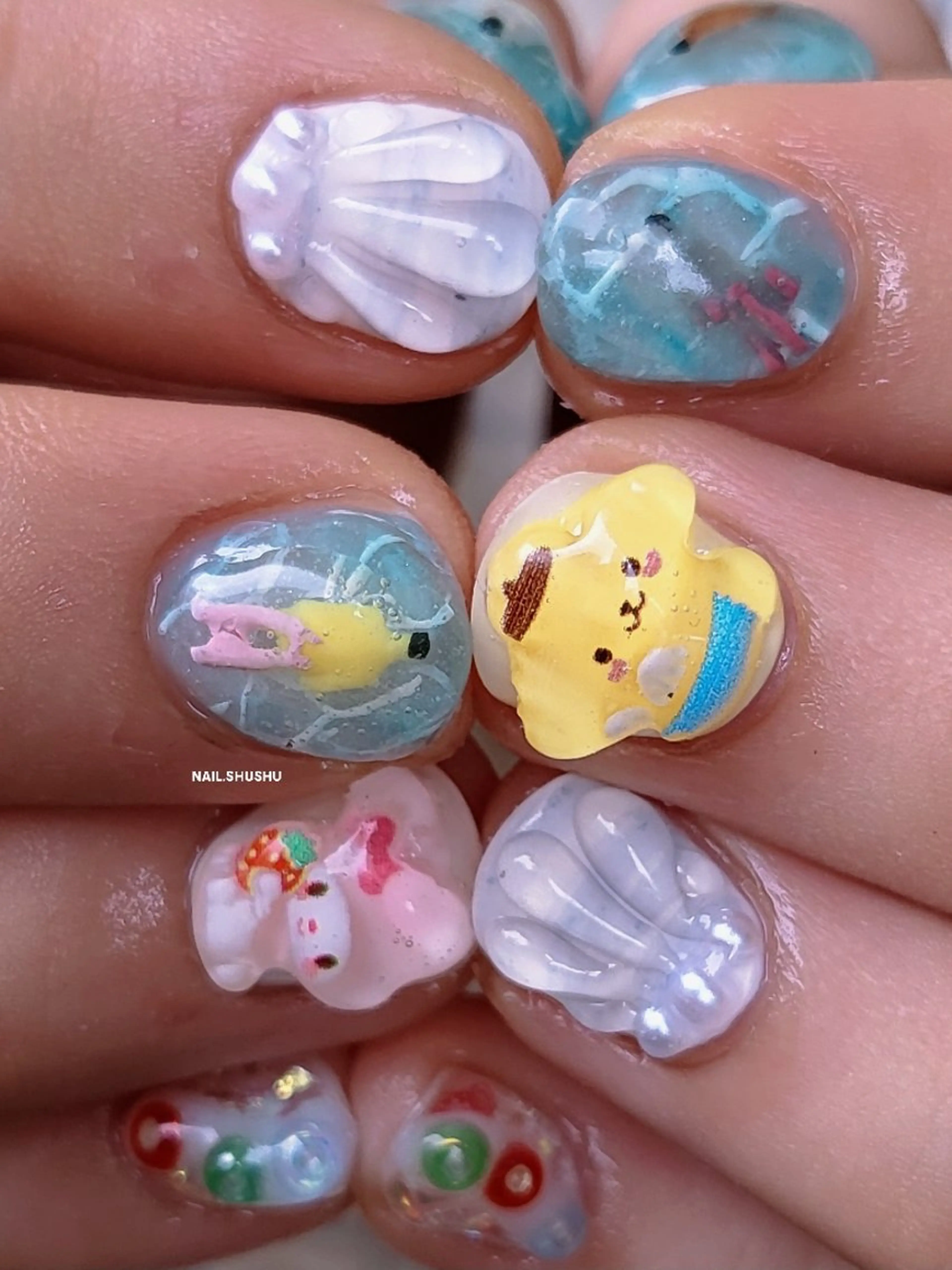 ネイル ハンドネイル 3dパーツ/流行り 👧shushu❤️のネイルデザイン