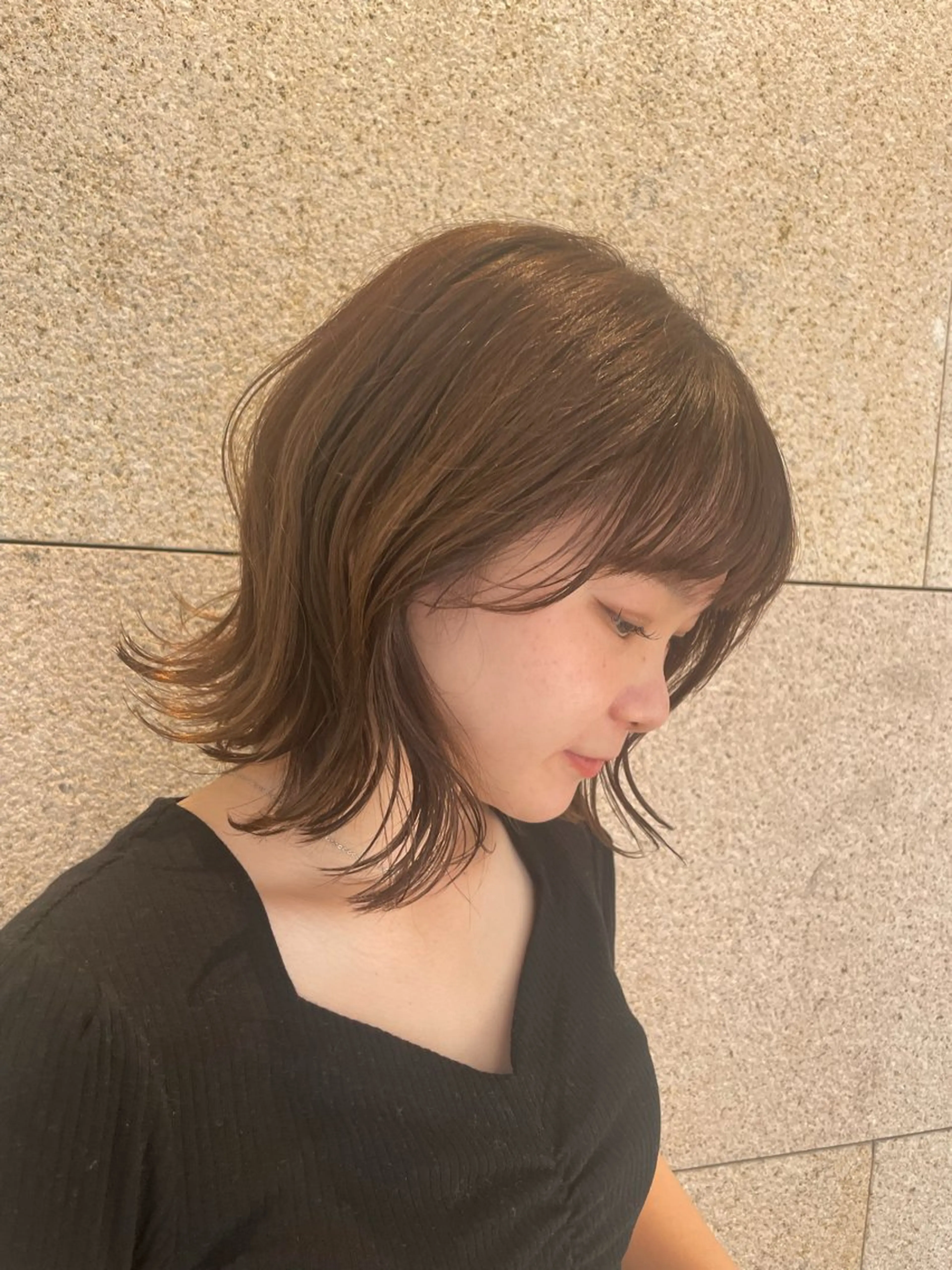 ミディアム カラー 大川 美優のヘアスタイル