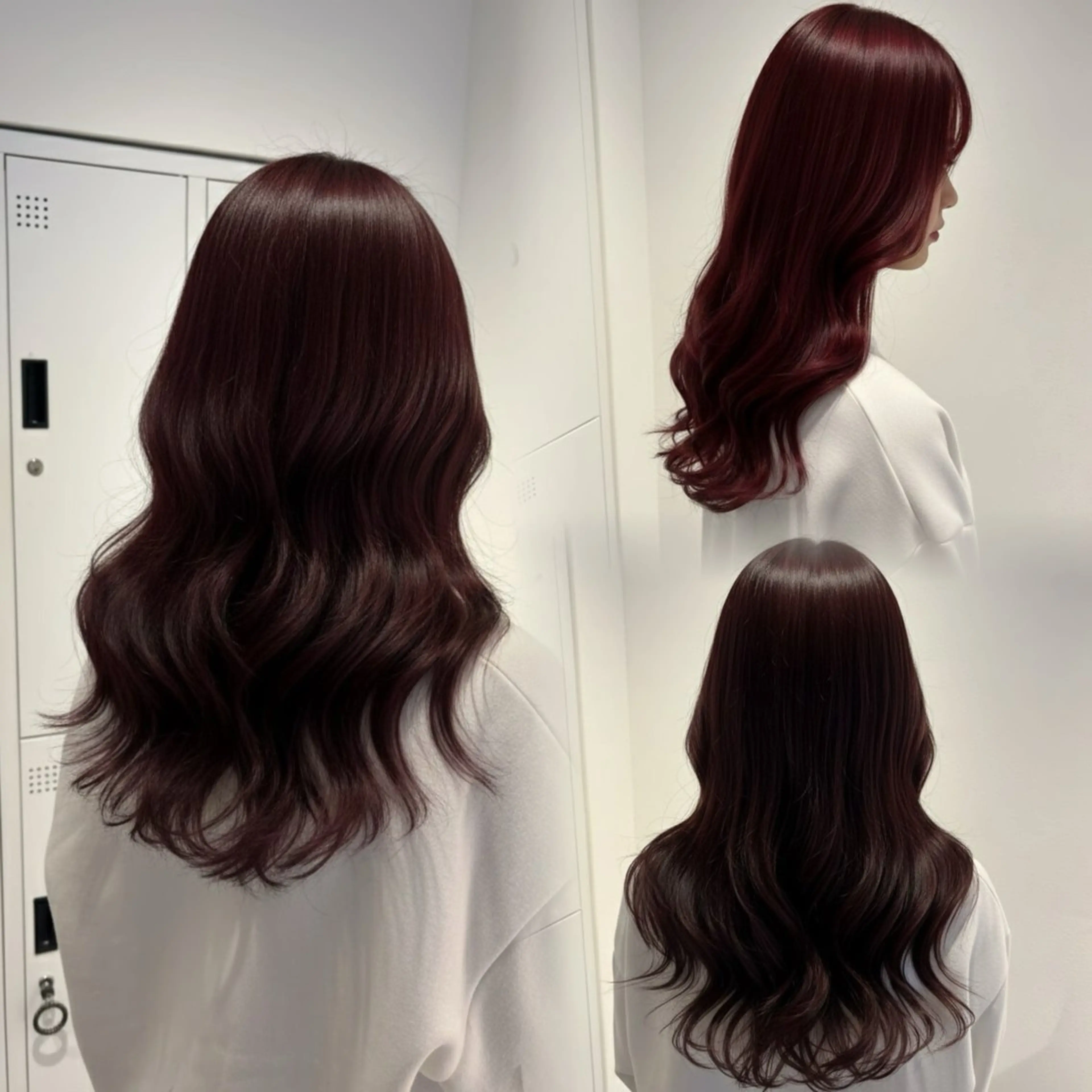 ロング カラー ブリーチ レッドカラー 似合わせカット ヘアカラー SASE/ 🍒nodoka🍒のヘアスタイル