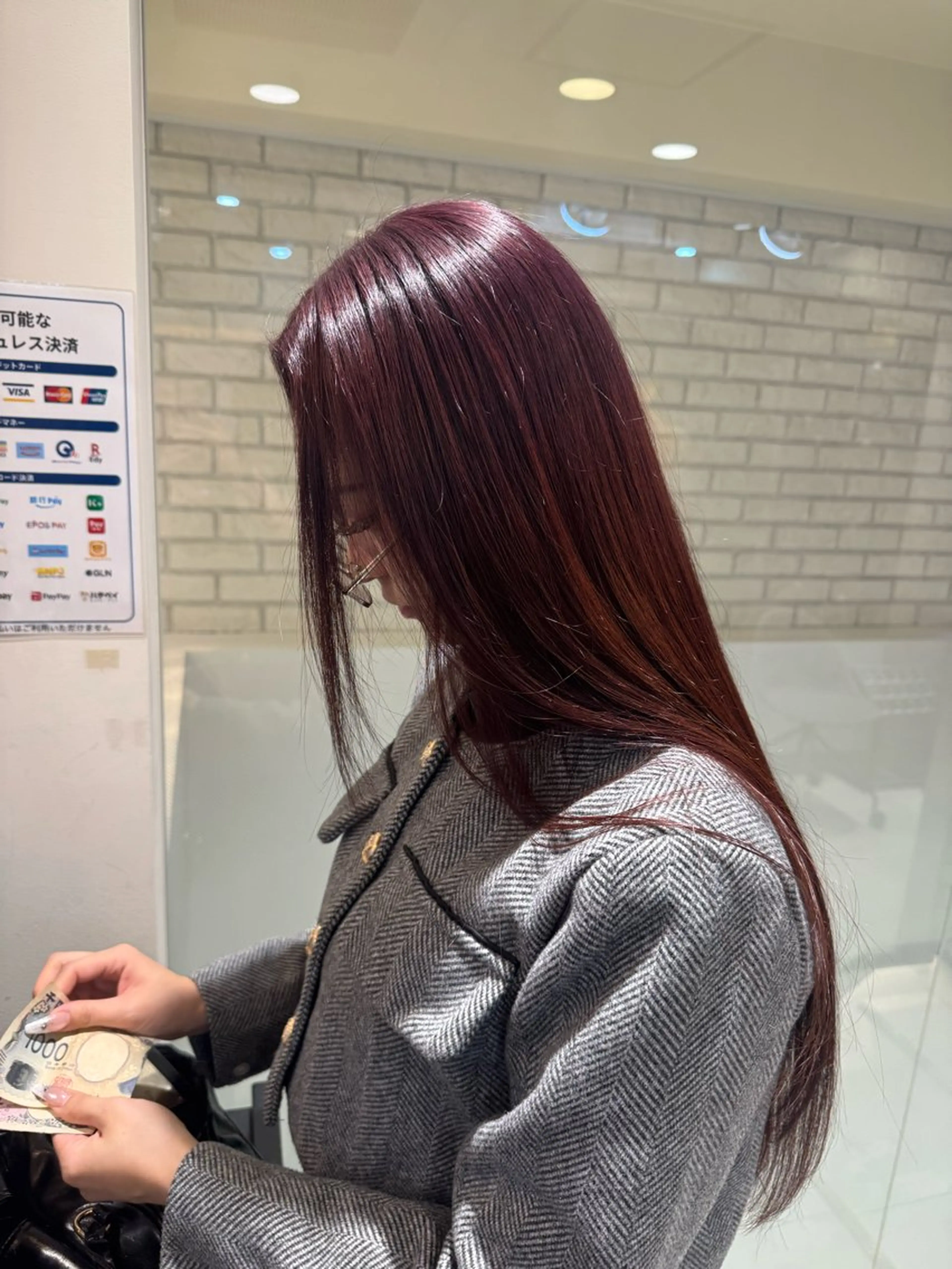 ロング ヘアカラー rioカットカラー ♡韓国レイヤーのヘアスタイル