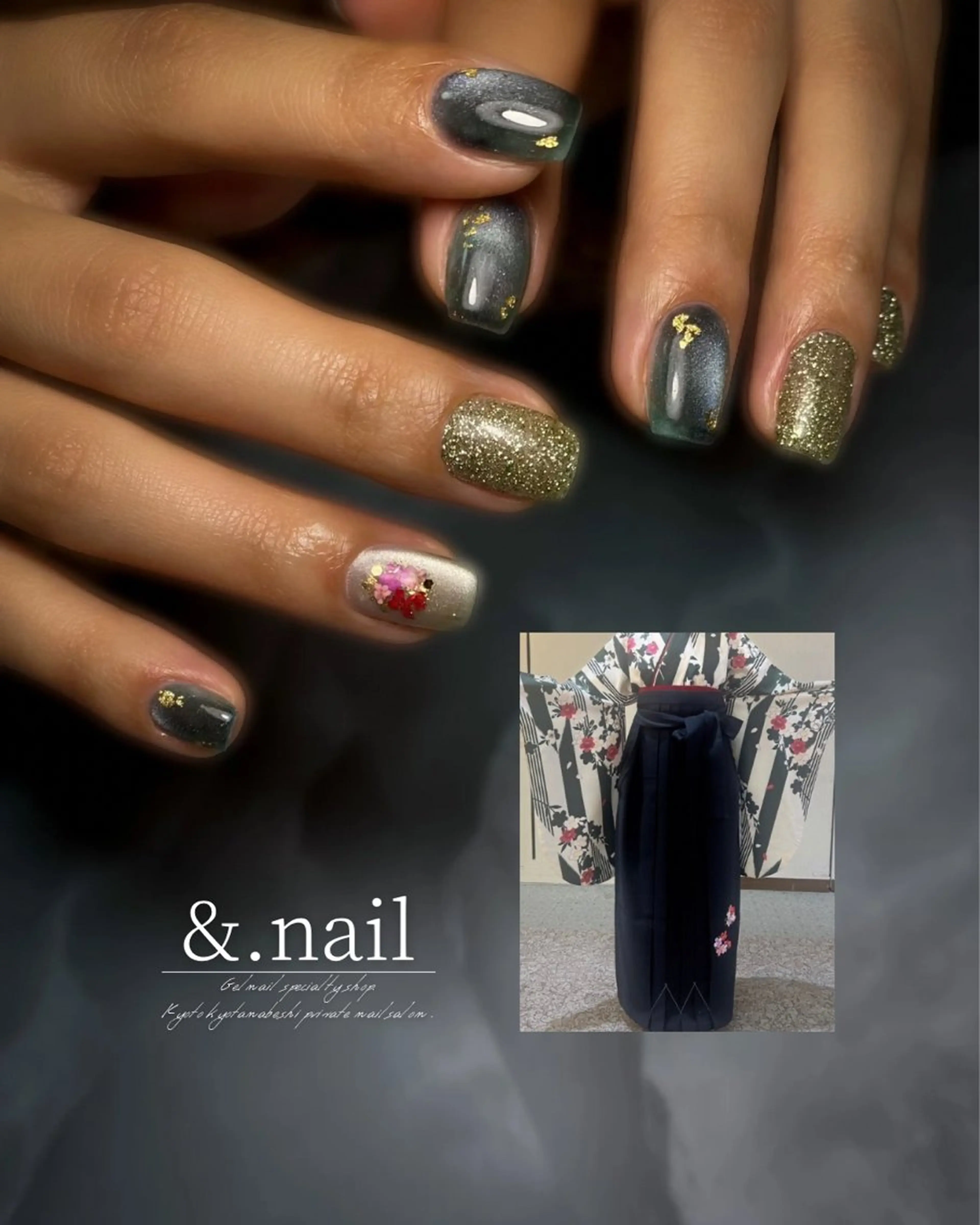 ネイル ブルー 卒業式 春ネイル ハンドネイル &.nail/ ニュアンス/持込み可のネイルデザイン