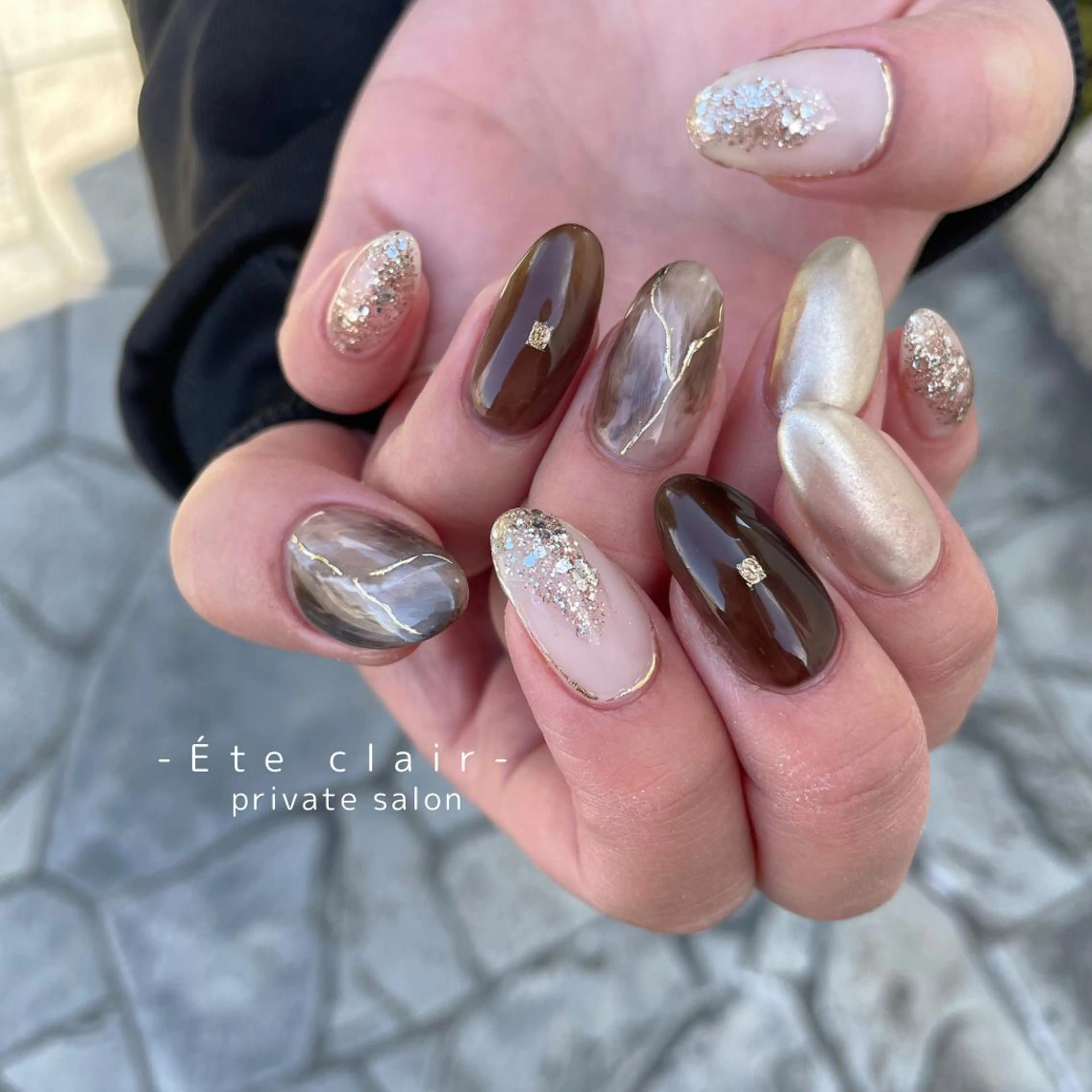 ネイル フットネイル ジェルネイル マグネットネイル ニュアンスネイル パラジェル ハンドネイル Ète clair エテクレールのネイルデザイン
