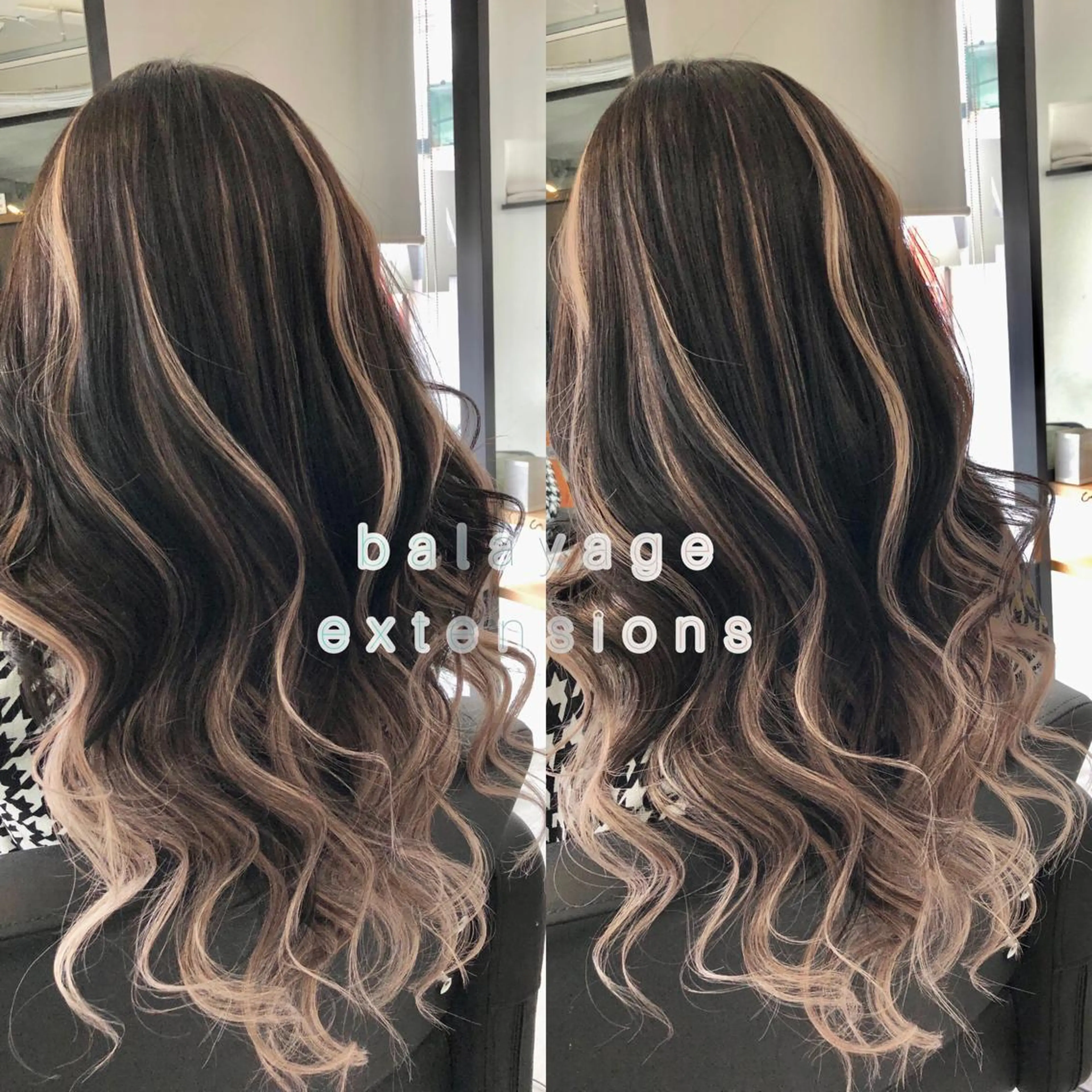 ロング カラー ヘアアレンジ シールエクステ バレイヤージュ ブリーチ ブルーカラー ブラウンカラー レイヤー/エクステ alpha下妻のヘアスタイル