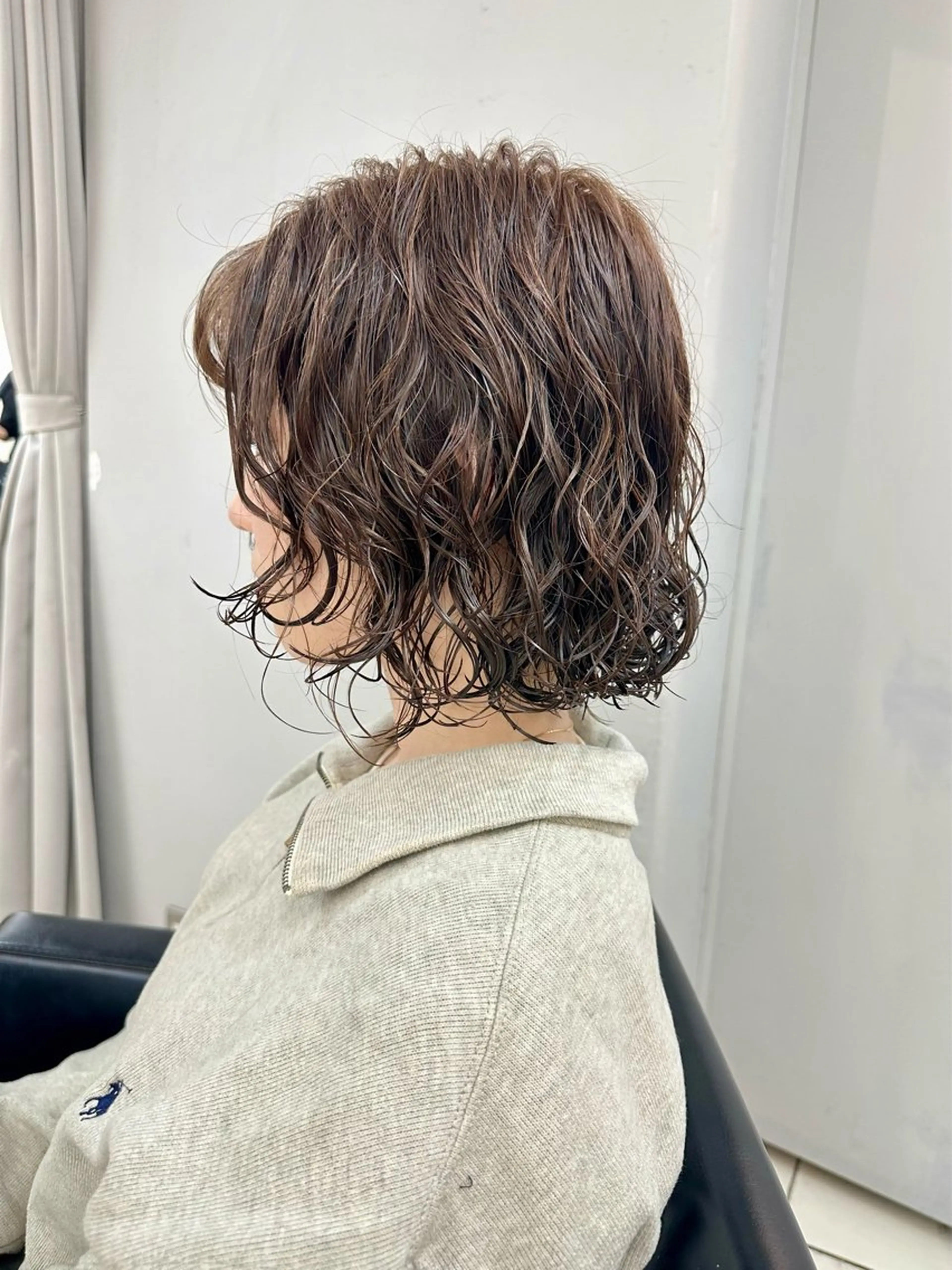 ショート パーマ パーマウルフショート 濱田匠のヘアスタイル