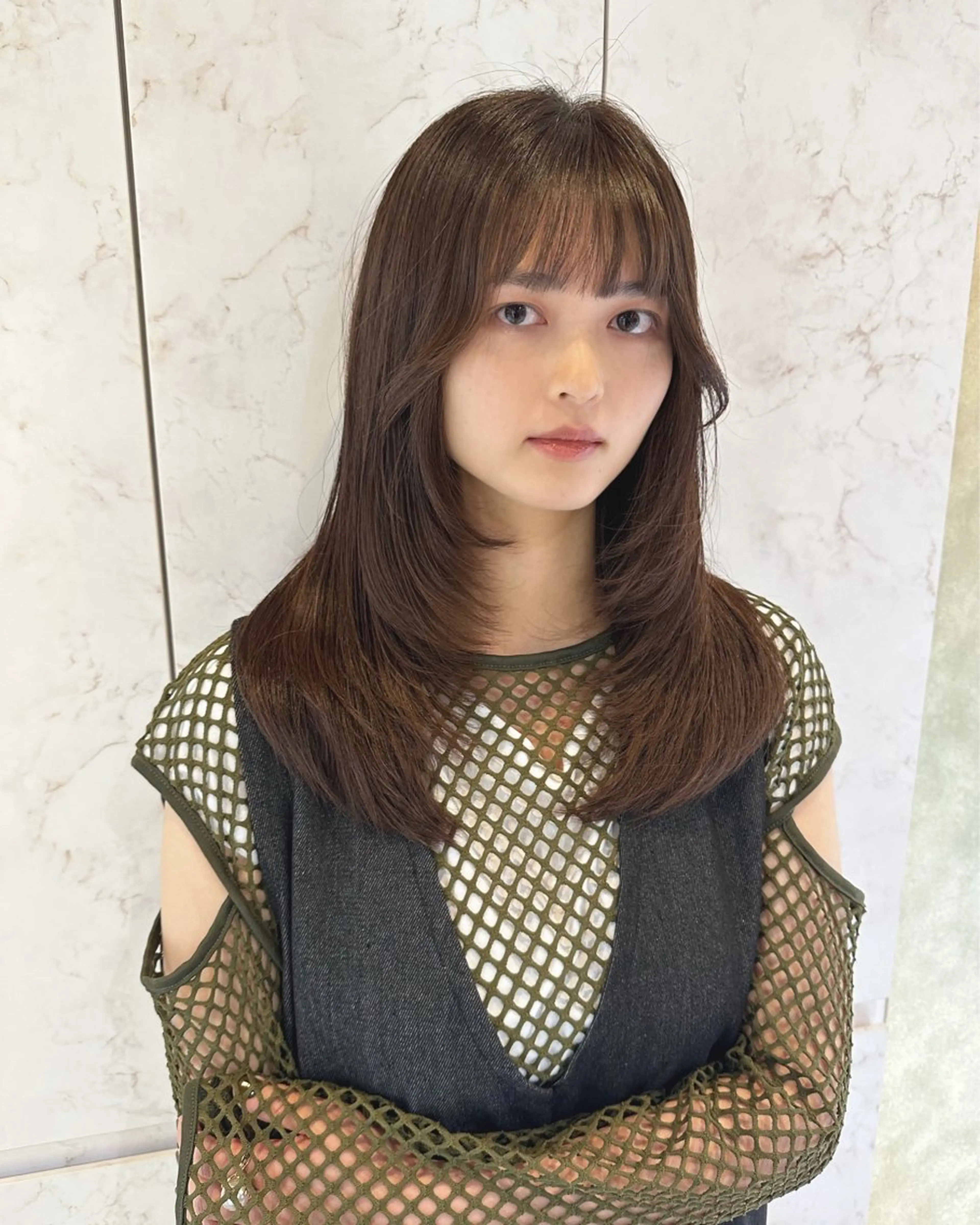 ロング カラー ヘアアレンジ カット ヘアカラー トリートメント Akane レイヤー/艶カラーのヘアスタイル