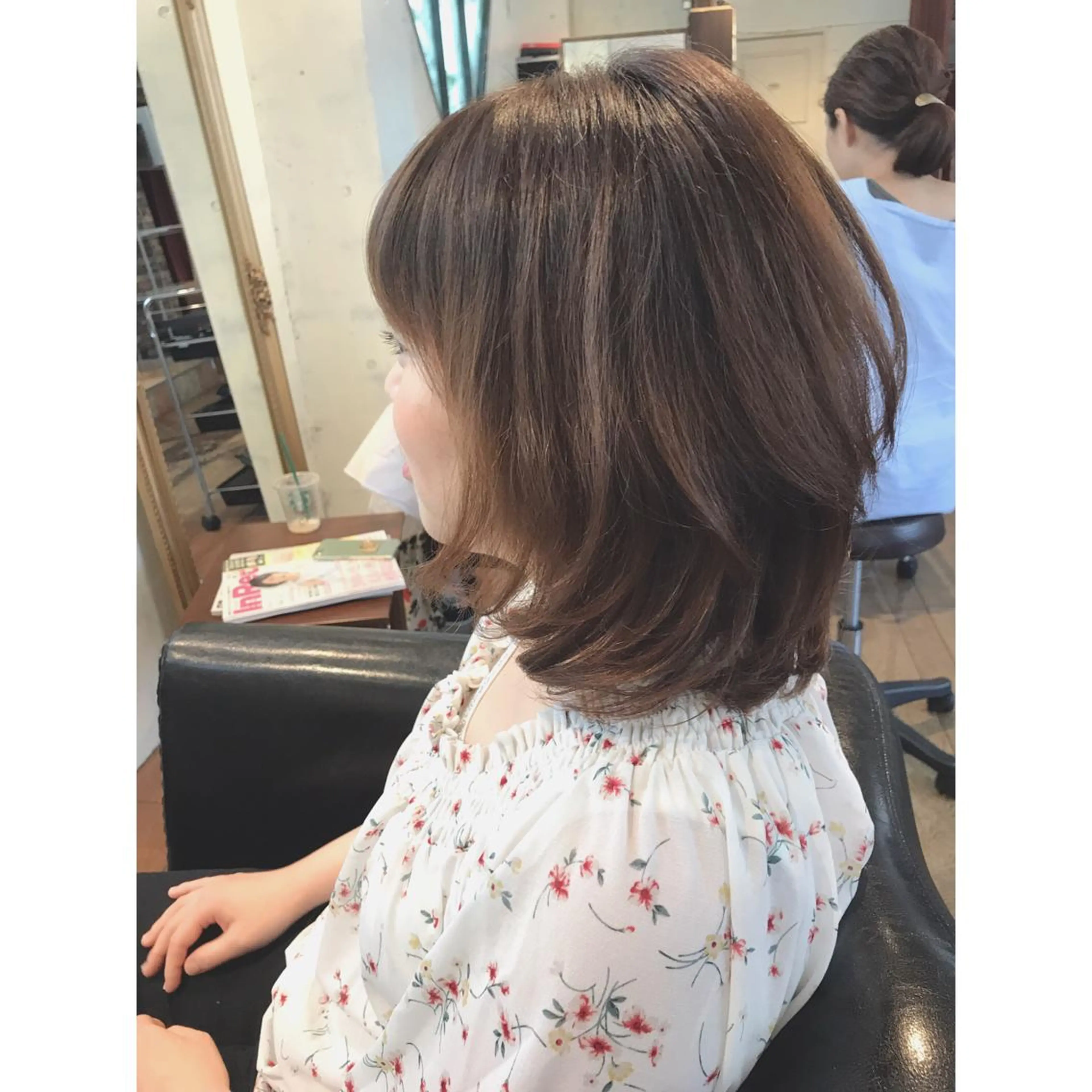 ミディアム カラー パーマ ベージュカラー ボブ マエダ　カズエ🫶 coronahairのヘアスタイル