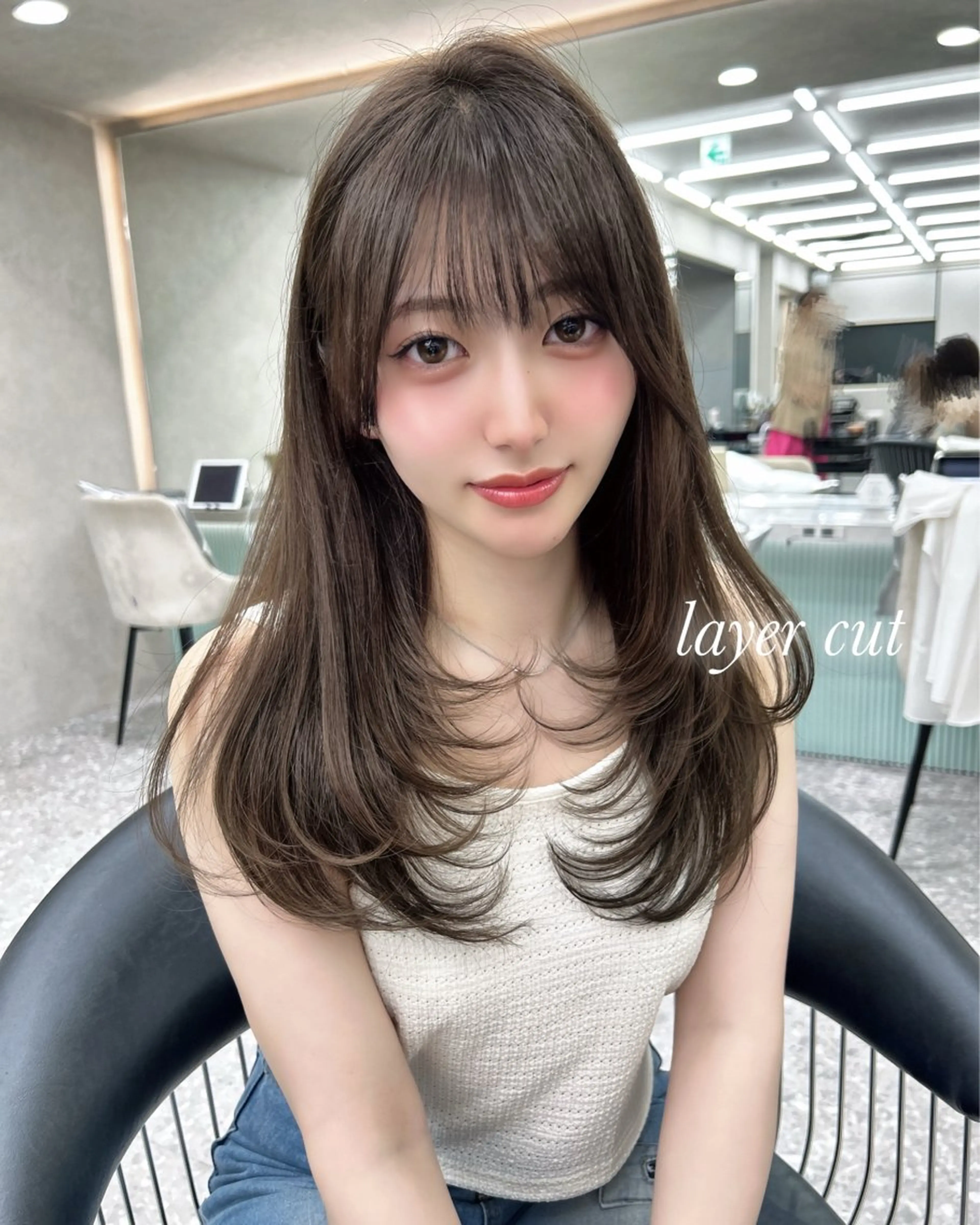 セミロング カラー ヘアアレンジ カット ヘアカラー fumika🎀 ベージュのヘアスタイル