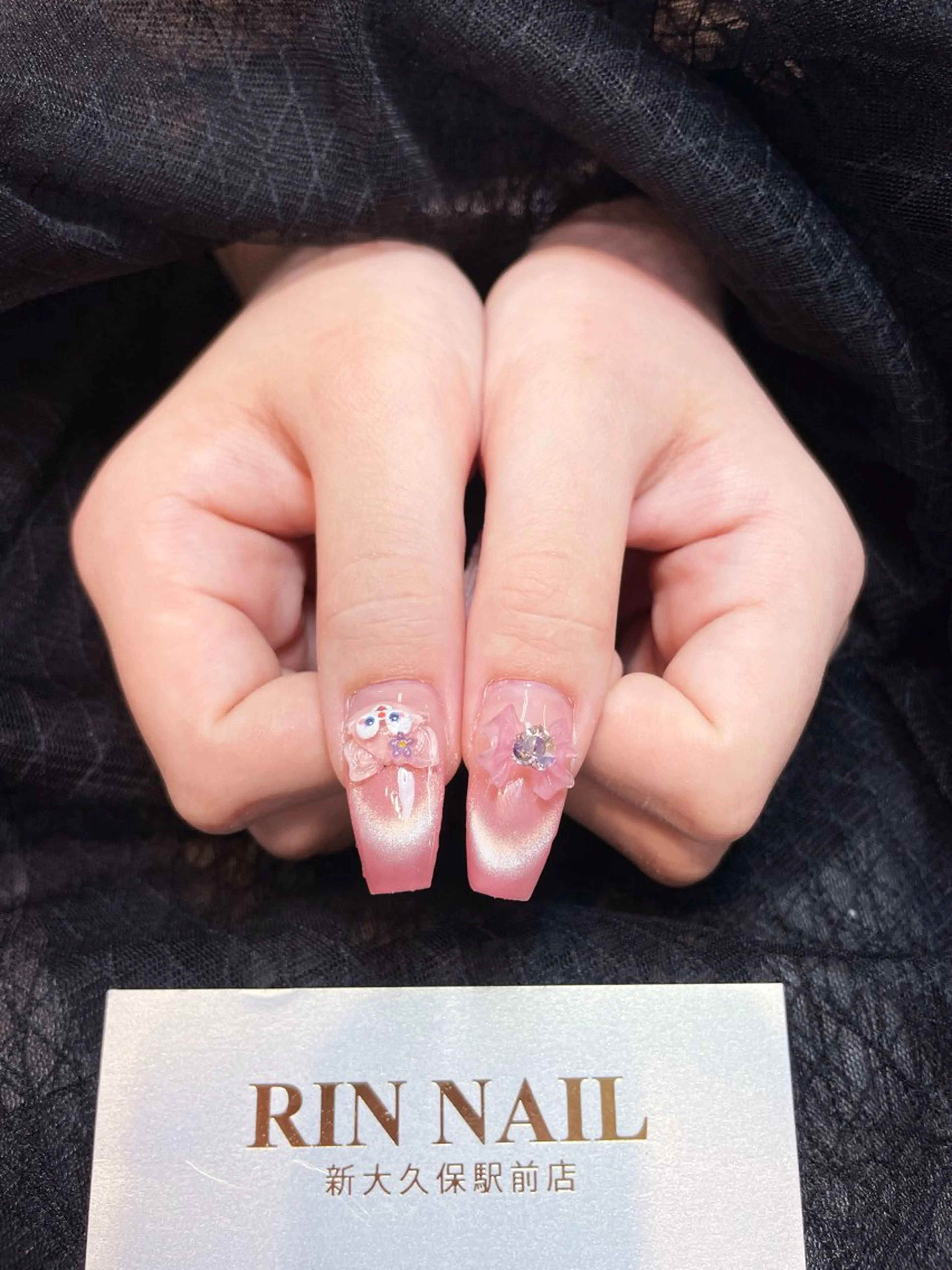 ネイル フレンチネイル ジェルネイル 韓国ネイル マグネットネイル ネイルチップ Rin Nail 新大久保店のネイルデザイン
