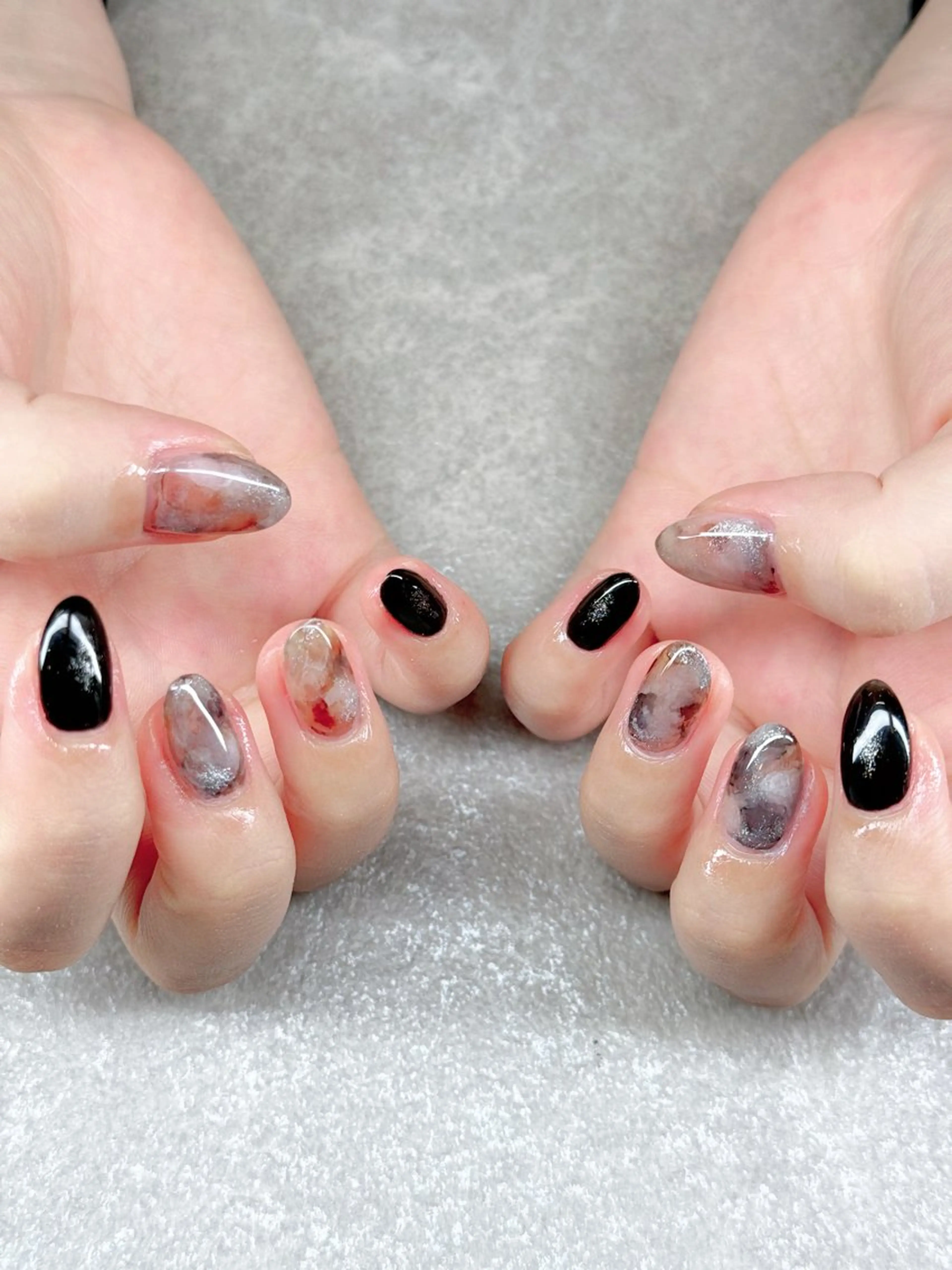 ネイル ニュアンスネイル ハンドネイル Agate miku🎀‧₊のネイルデザイン