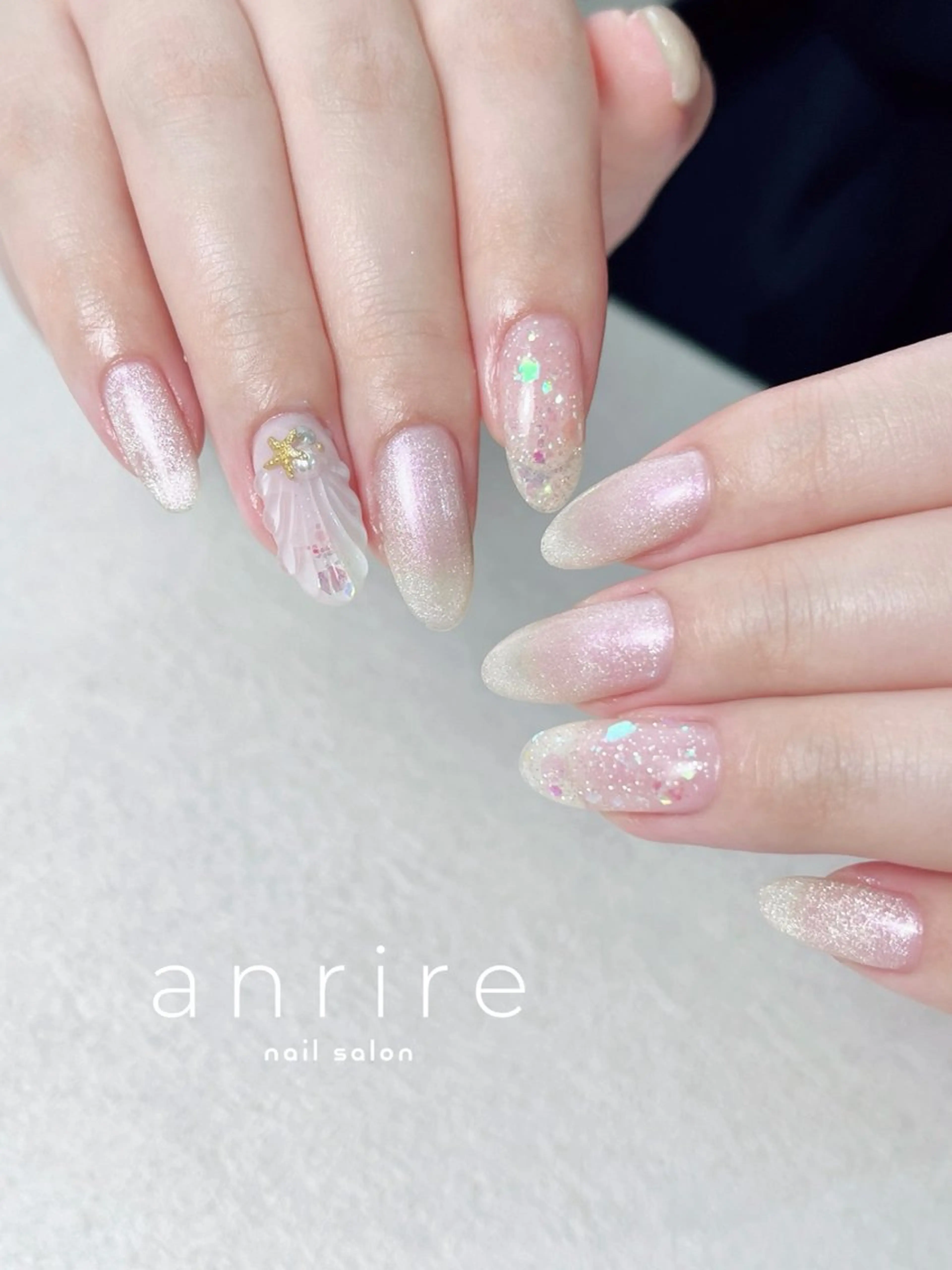 ネイル ブルー ジェルネイル キラキラネイル ラメ(グリッター) マグネットネイル ハンドネイル nail salon anrire〜アンリール〜所属・nailsalon anrireのネイルデザイン