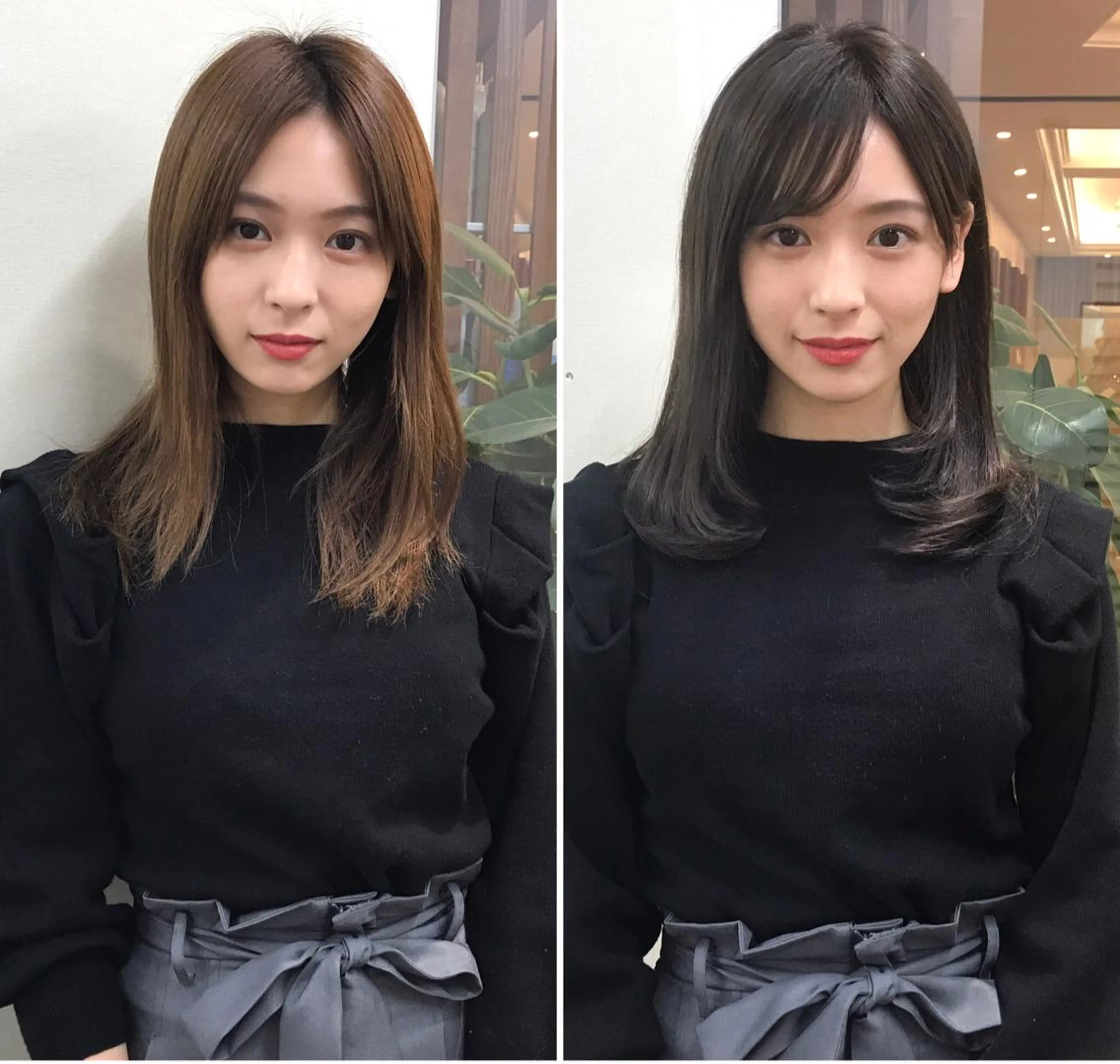 ミディアム カラー アッシュ ダークアッシュ カット ヘアカラー トリートメント ガレリア エレガンテ栄のヘアスタイル