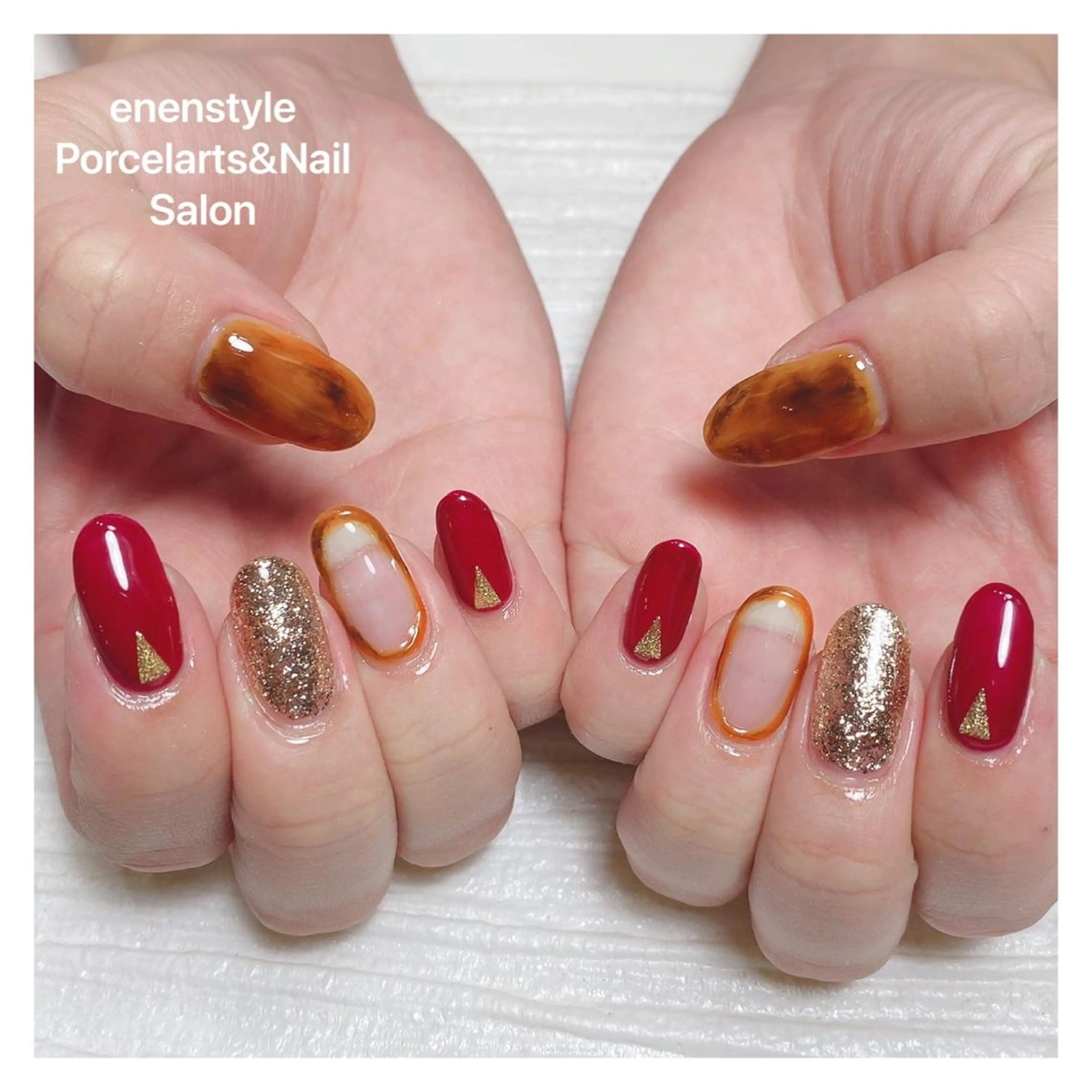 ミディアム ネイル ハンドネイル 👑enen style👑のネイルデザイン