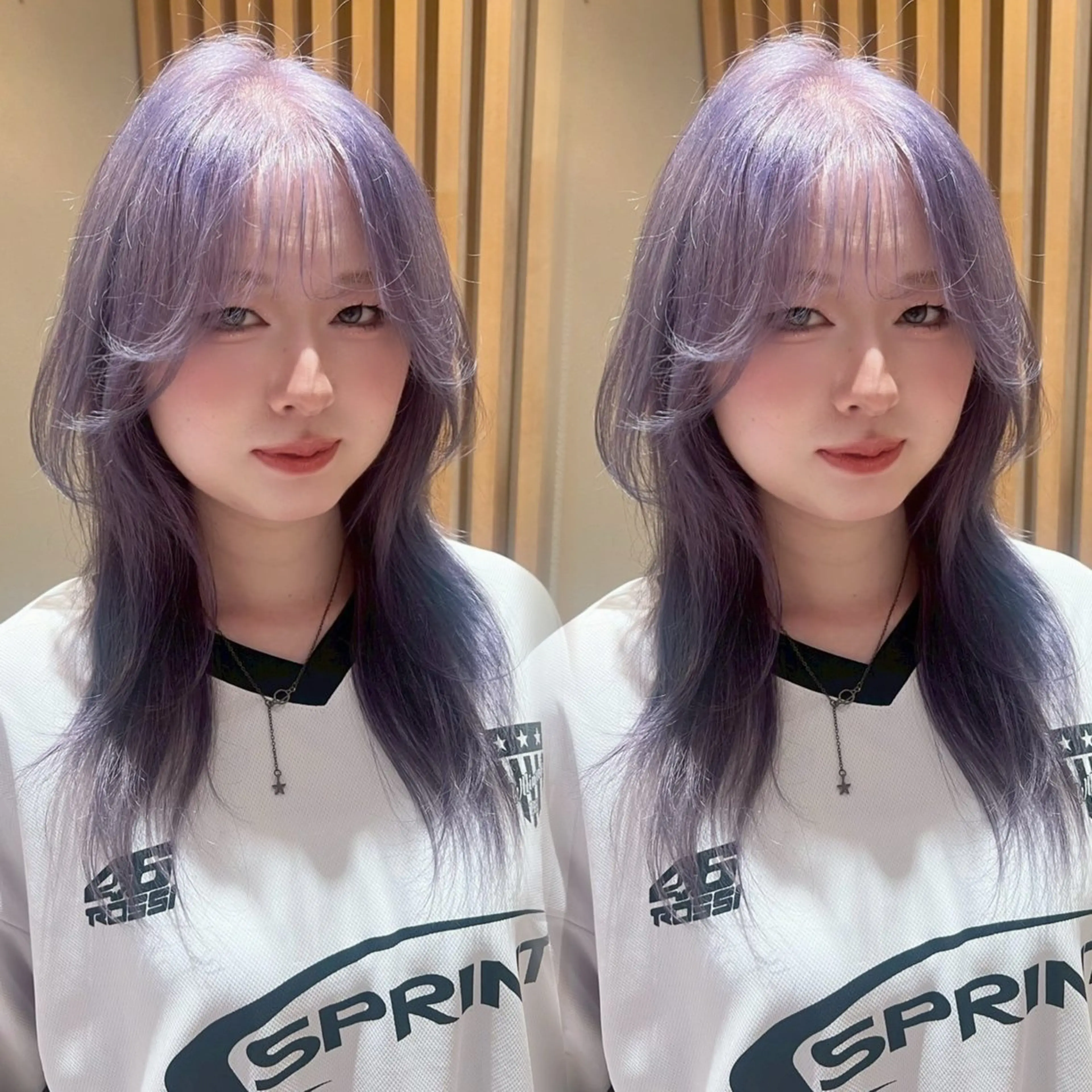 ミディアム カラー ヘアカラー トリートメント 興津/韓国レイヤー ダブルカラー美髪縮毛のヘアスタイル