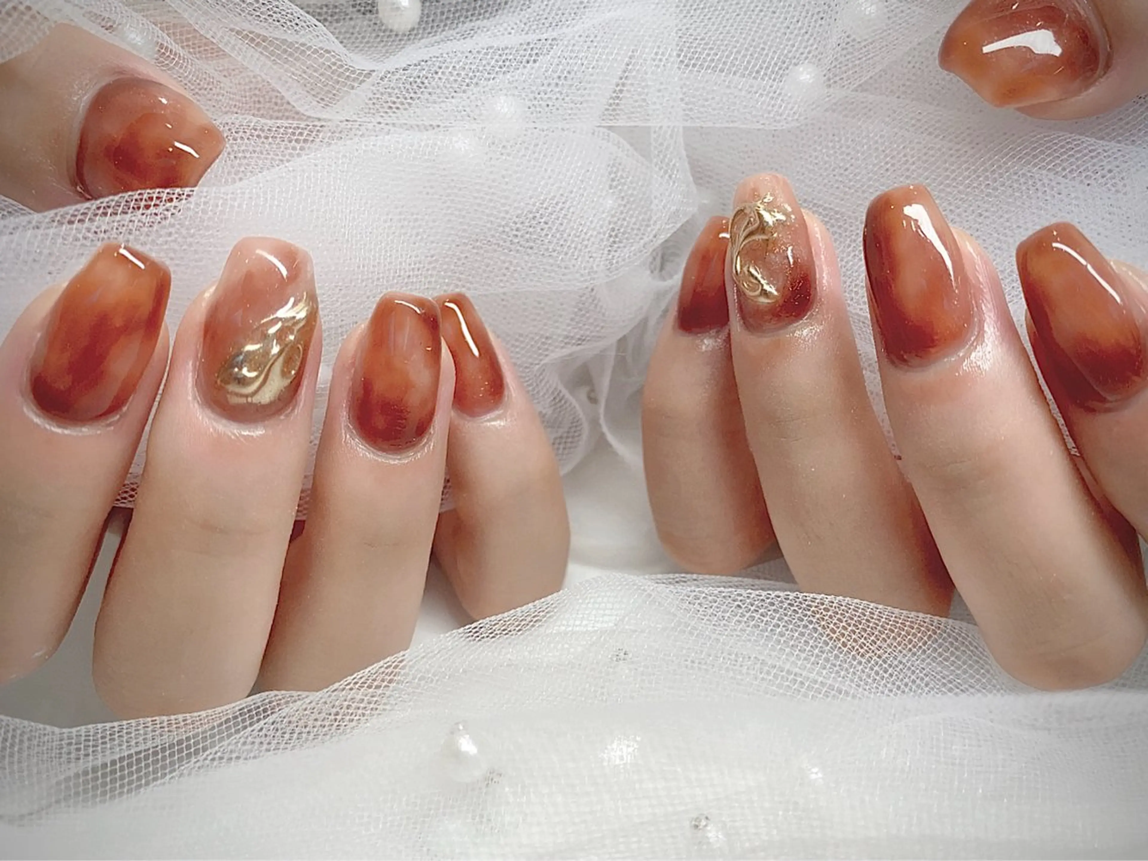 ネイル I-nailロング /ワンホン/キラキラのネイルデザイン