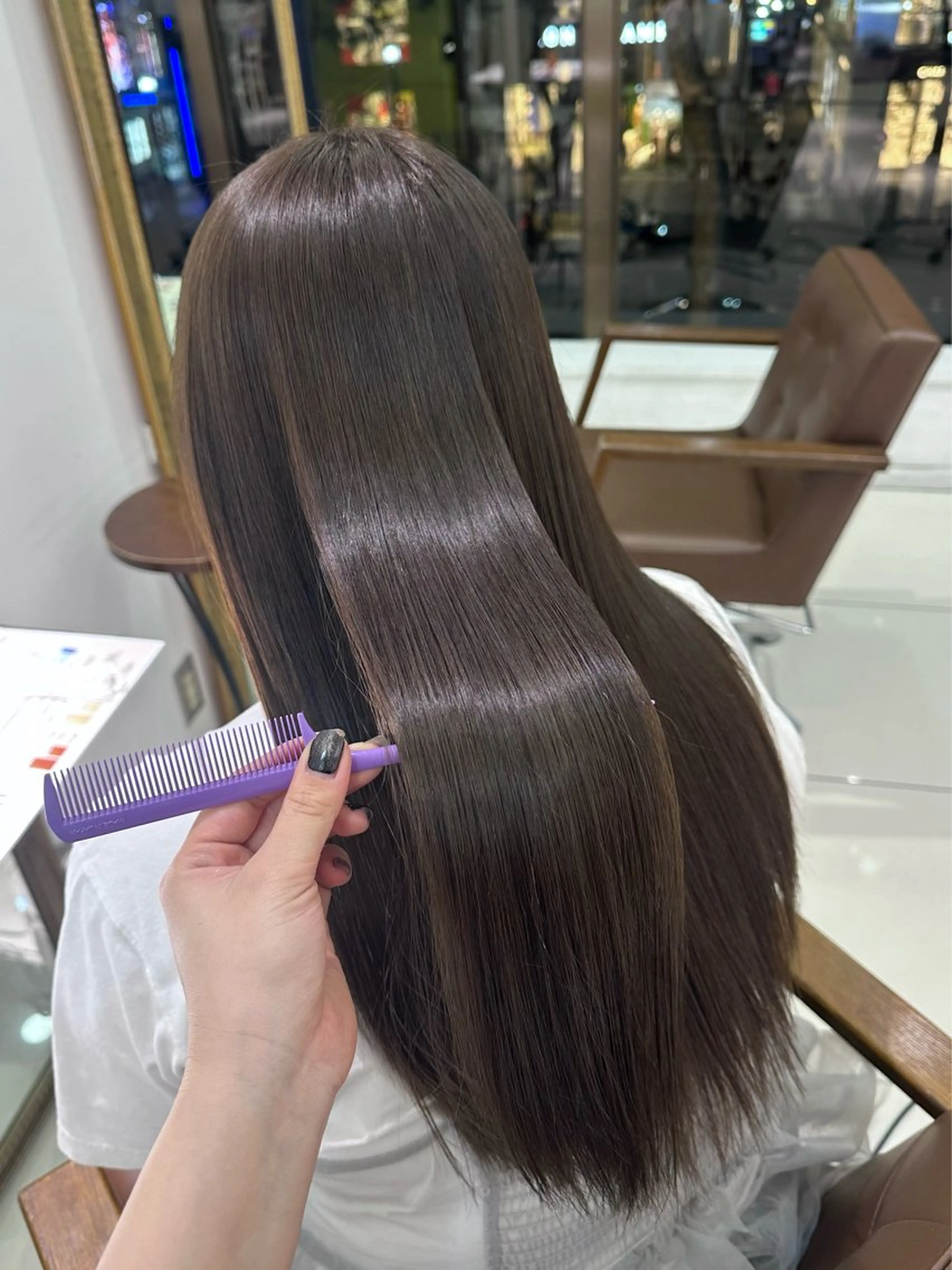 ロング カラー ヘアカラー トリートメント 髪質改善艶カラー🩶 Nanako ⟡.·のヘアスタイル