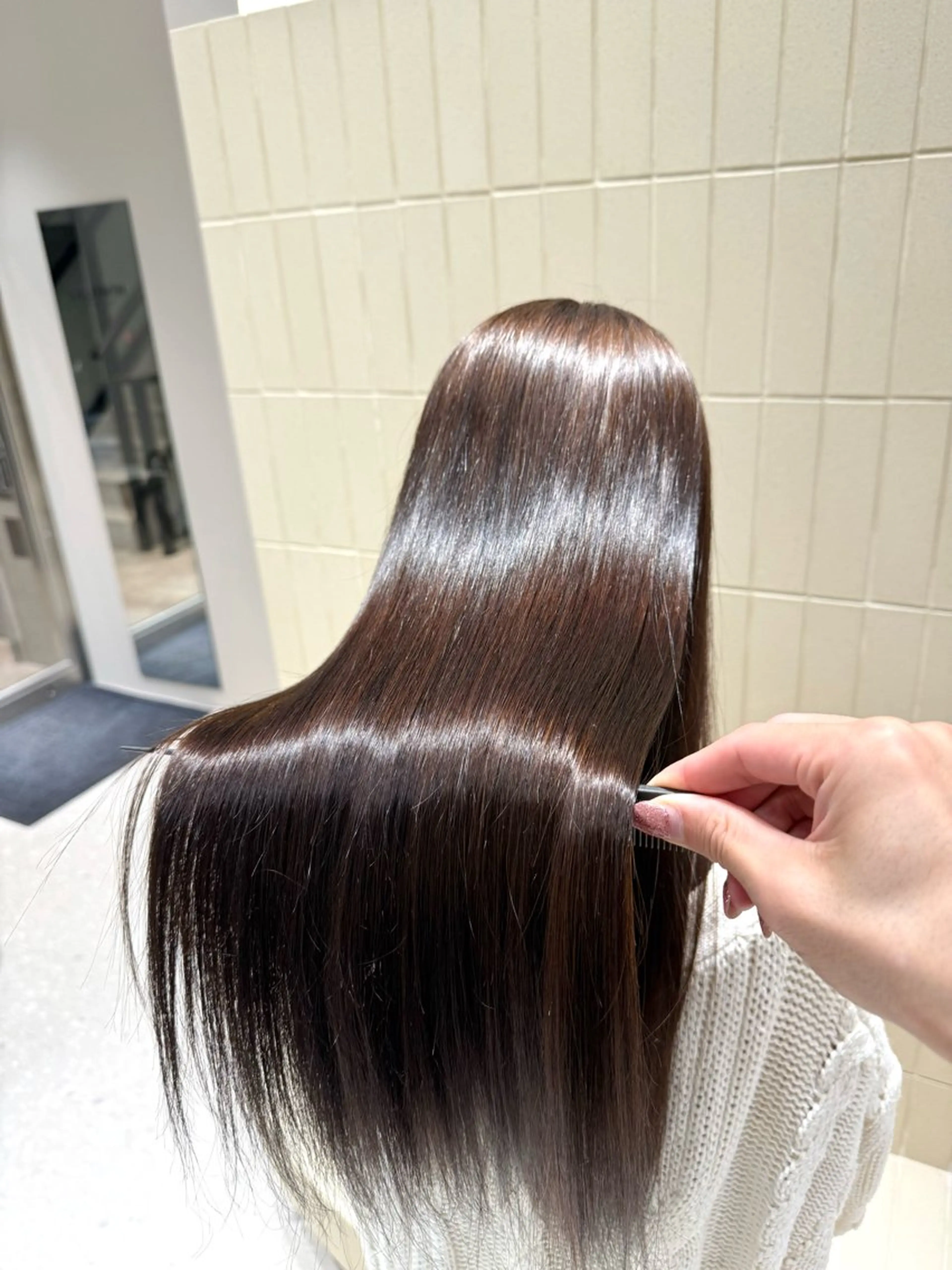 ロング カラー パーマ ヘアアレンジ 髪質改善 ストレートパーマ ヘアカラー 縮毛矯正 トリートメント 縮毛矯正/髪質改善/ ブリーチ毛/木元渓太のヘアスタイル