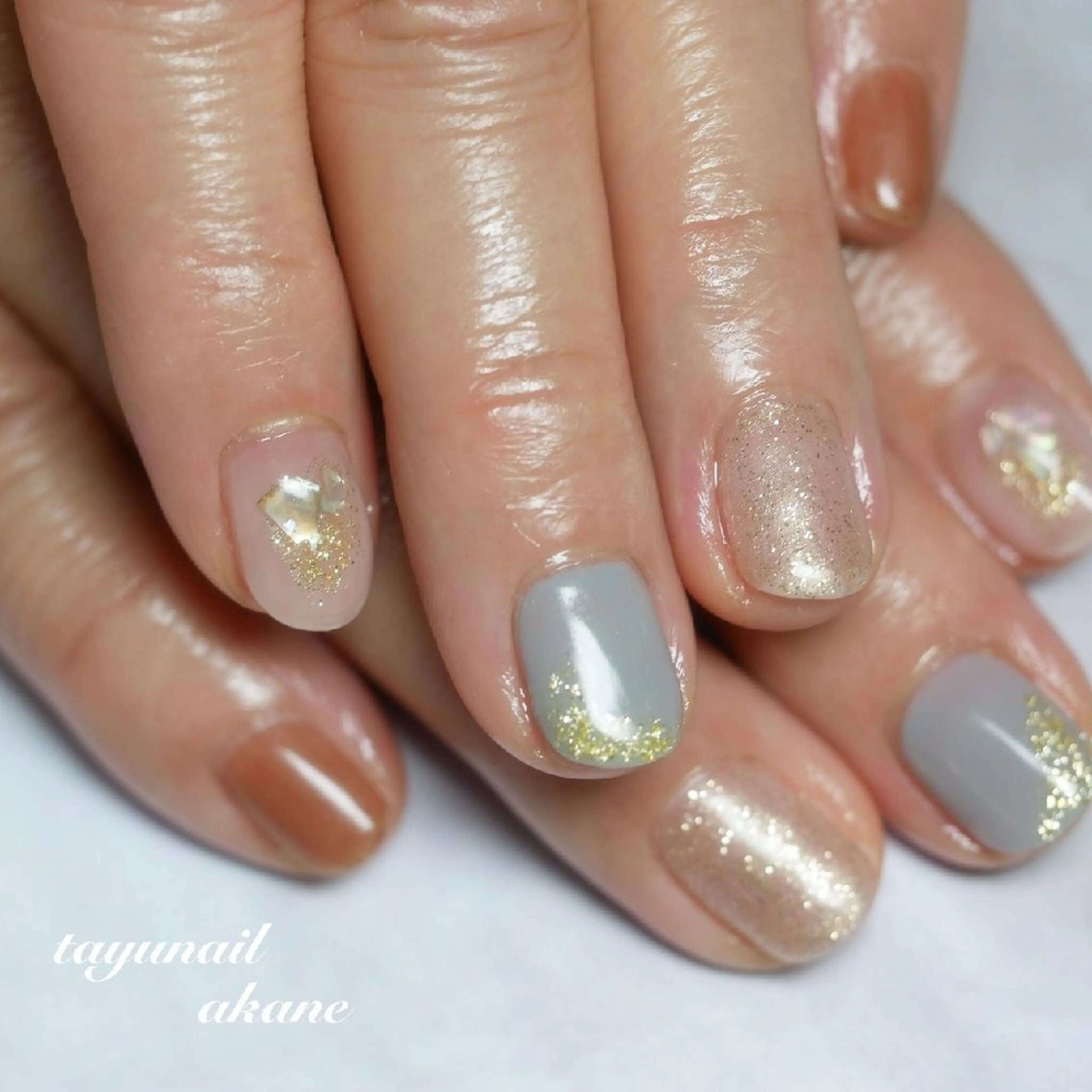 ネイル ブルー ジェルネイル ニュアンスネイル パラジェル 春ネイル ネイルサロン 【たゆnail】のネイルデザイン