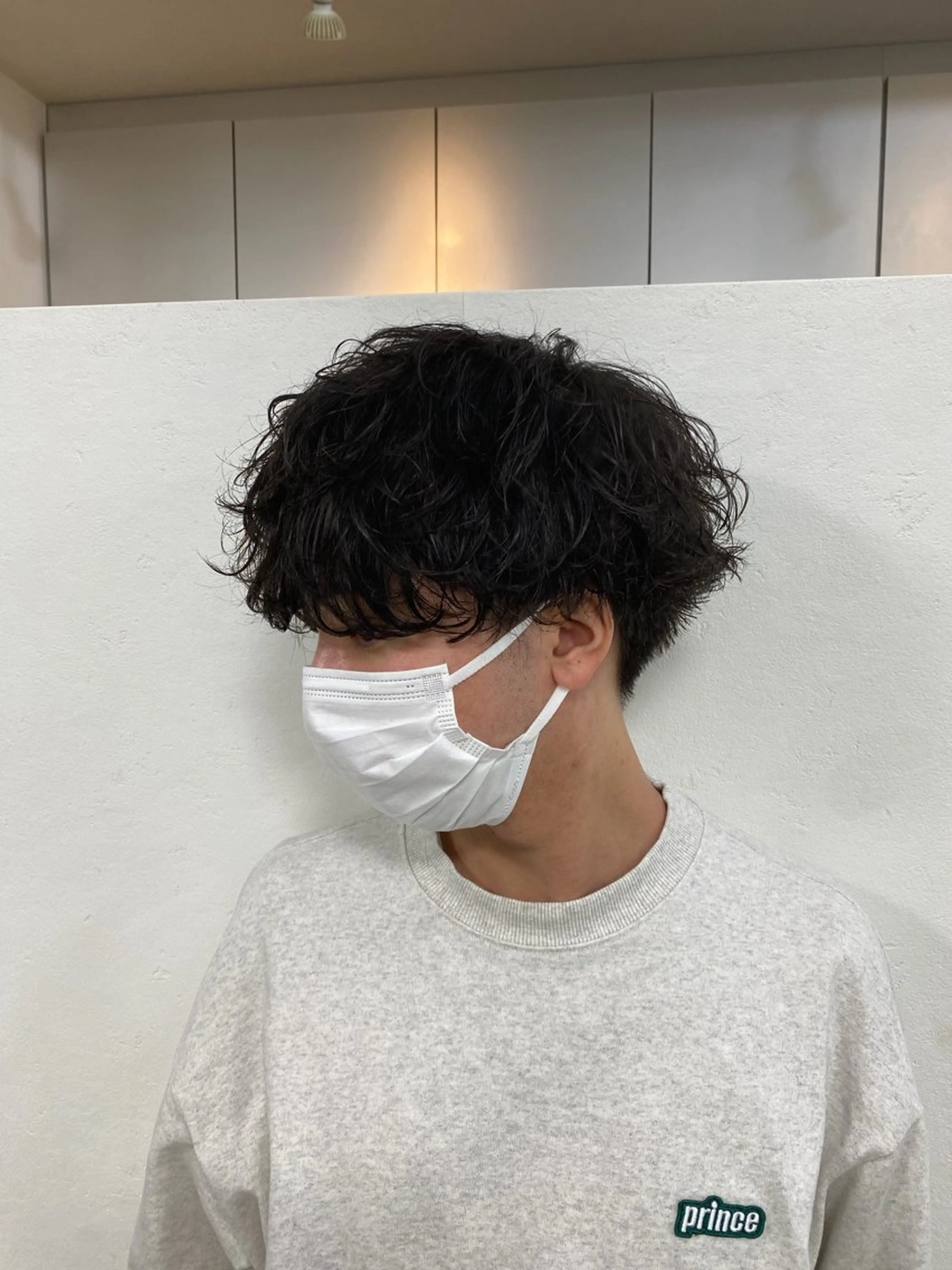 ミディアム メンズ ミディアムパーマ メンズパーマ カット パーマ 飯田 祥哉のヘアスタイル