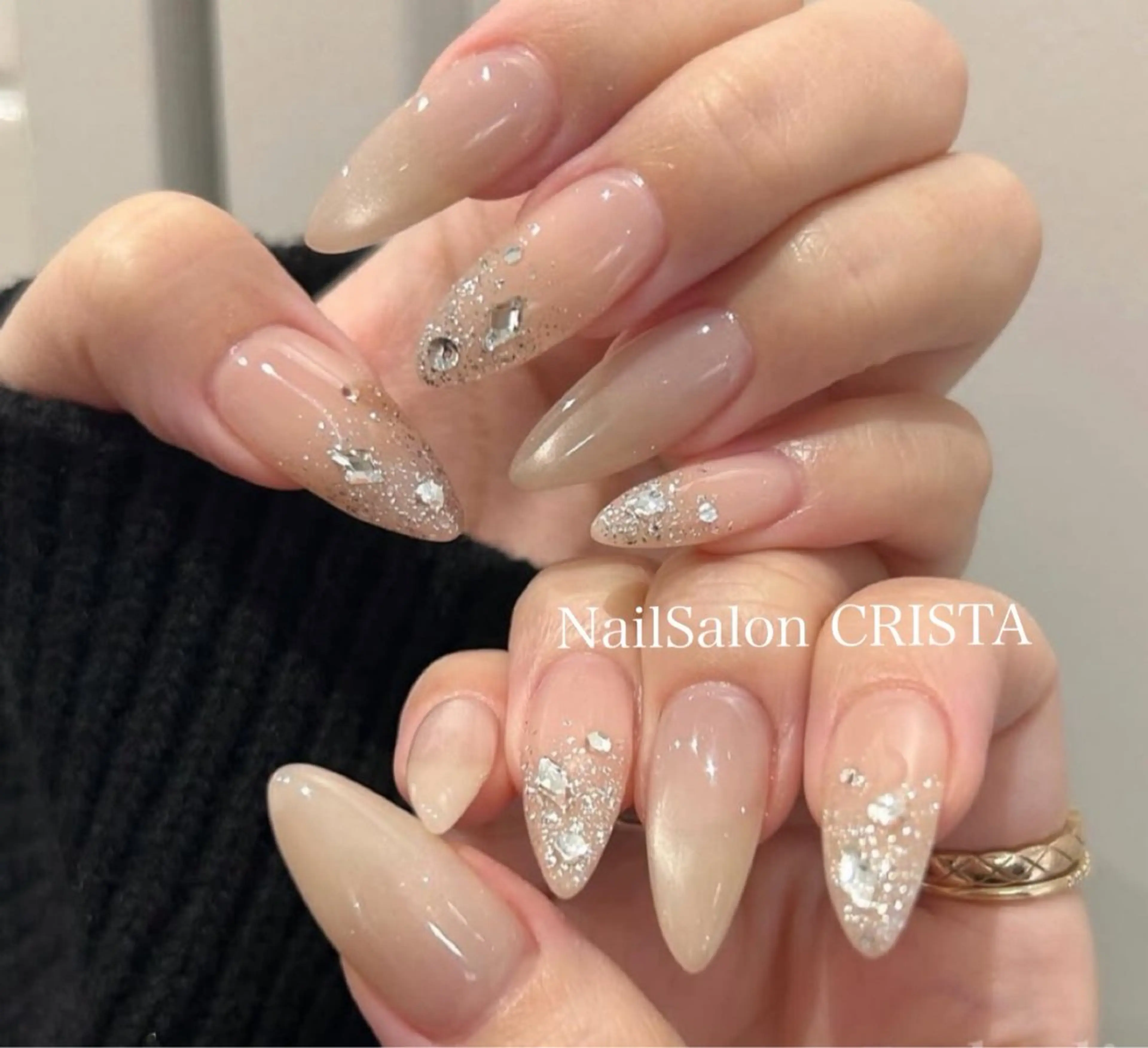 ネイル キラキラネイル ラメ(グリッター) マグネットネイル ストーンネイル ハンドネイル Nail Salon CRISTA所属・CRISTA chikakoのネイルデザイン