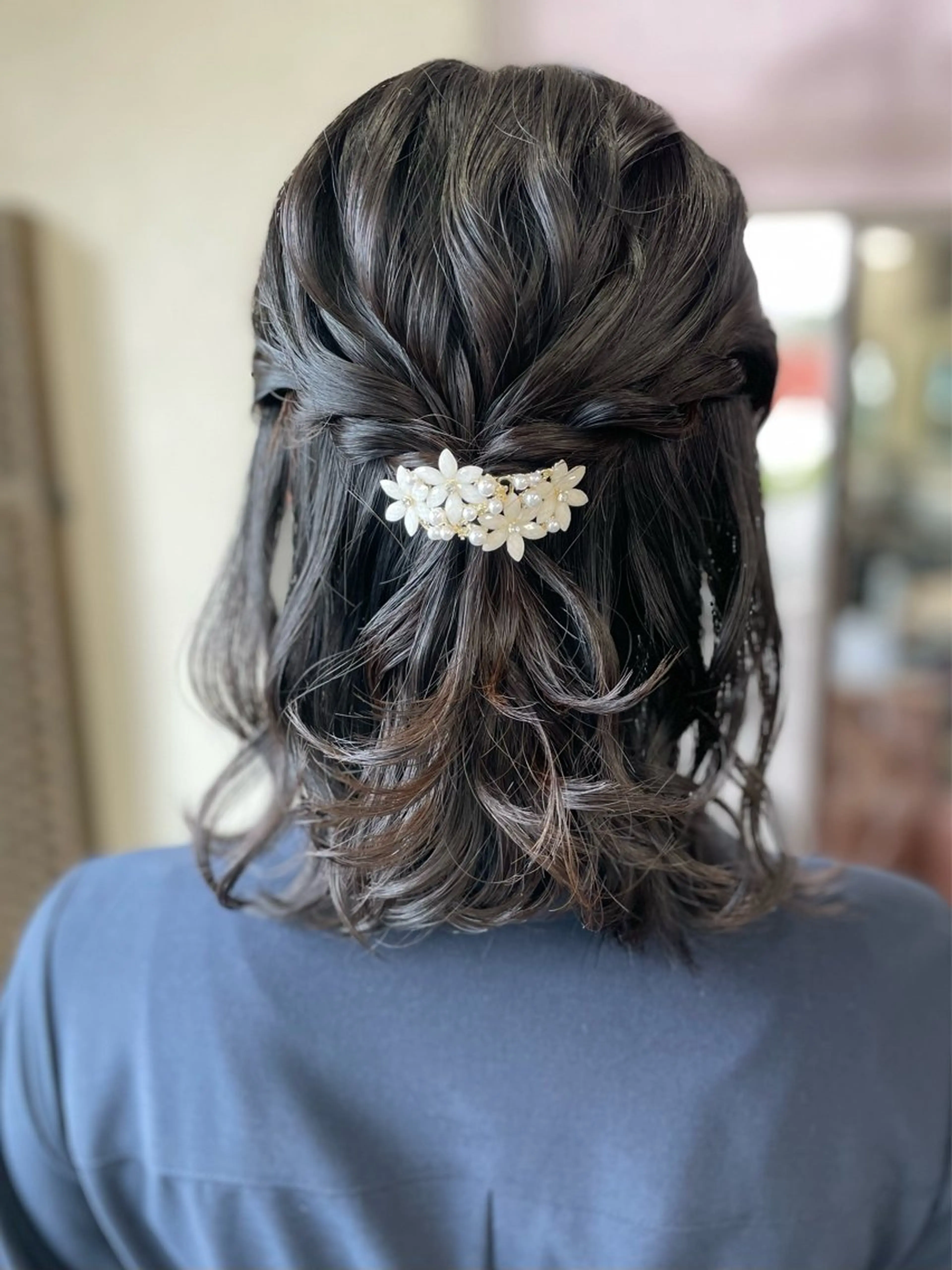 ミディアム ヘアアレンジ ハーフアップ 結婚式・ブライダル ヘアセット 沢田 瞳のヘアスタイル