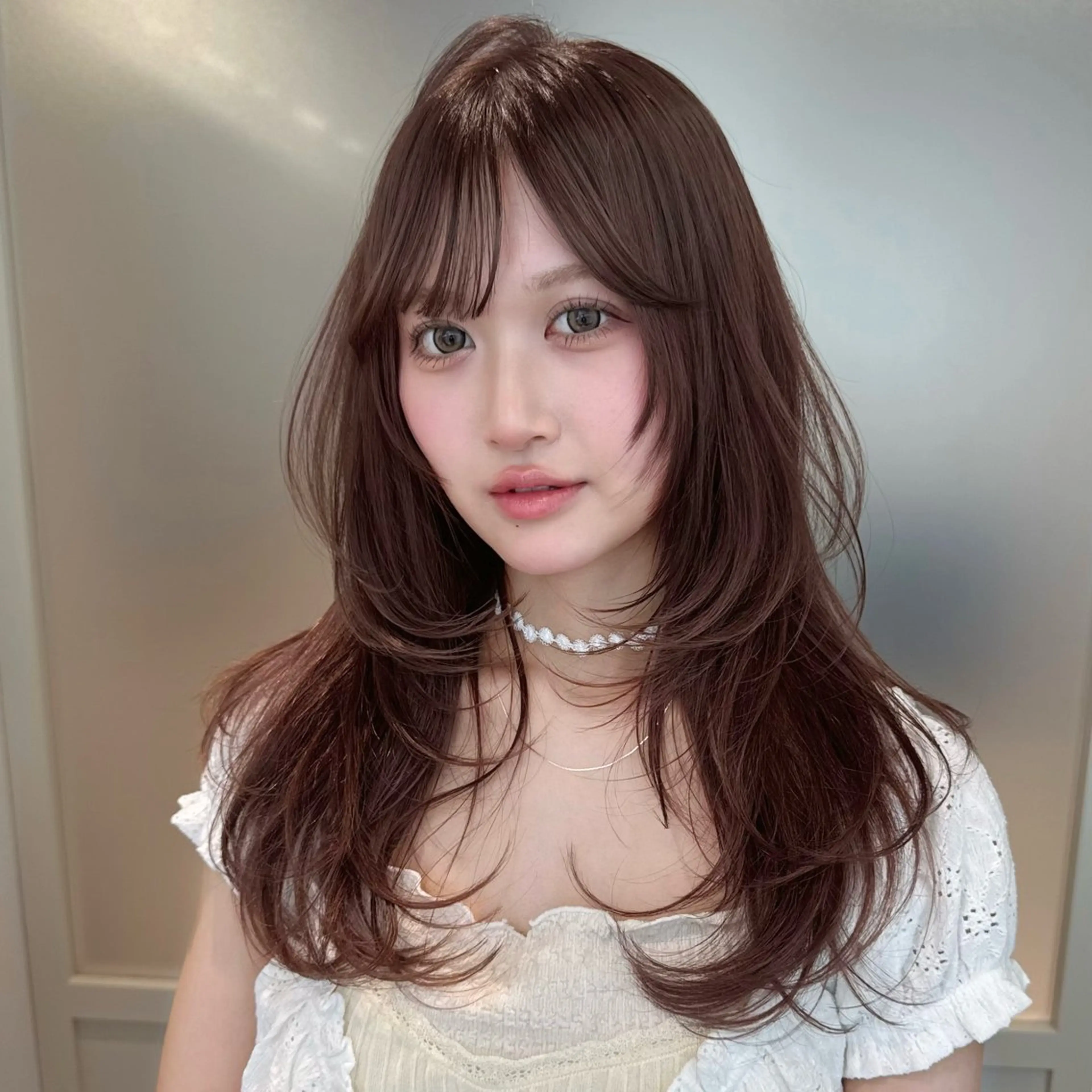 ロング カラー ベージュカラー ブリーチ ブリーチなしカラー ピンクカラー ピンクベージュ カット ヘアカラー トリートメント 透明感🍨レイヤー ヘアセット/miyuのヘアスタイル