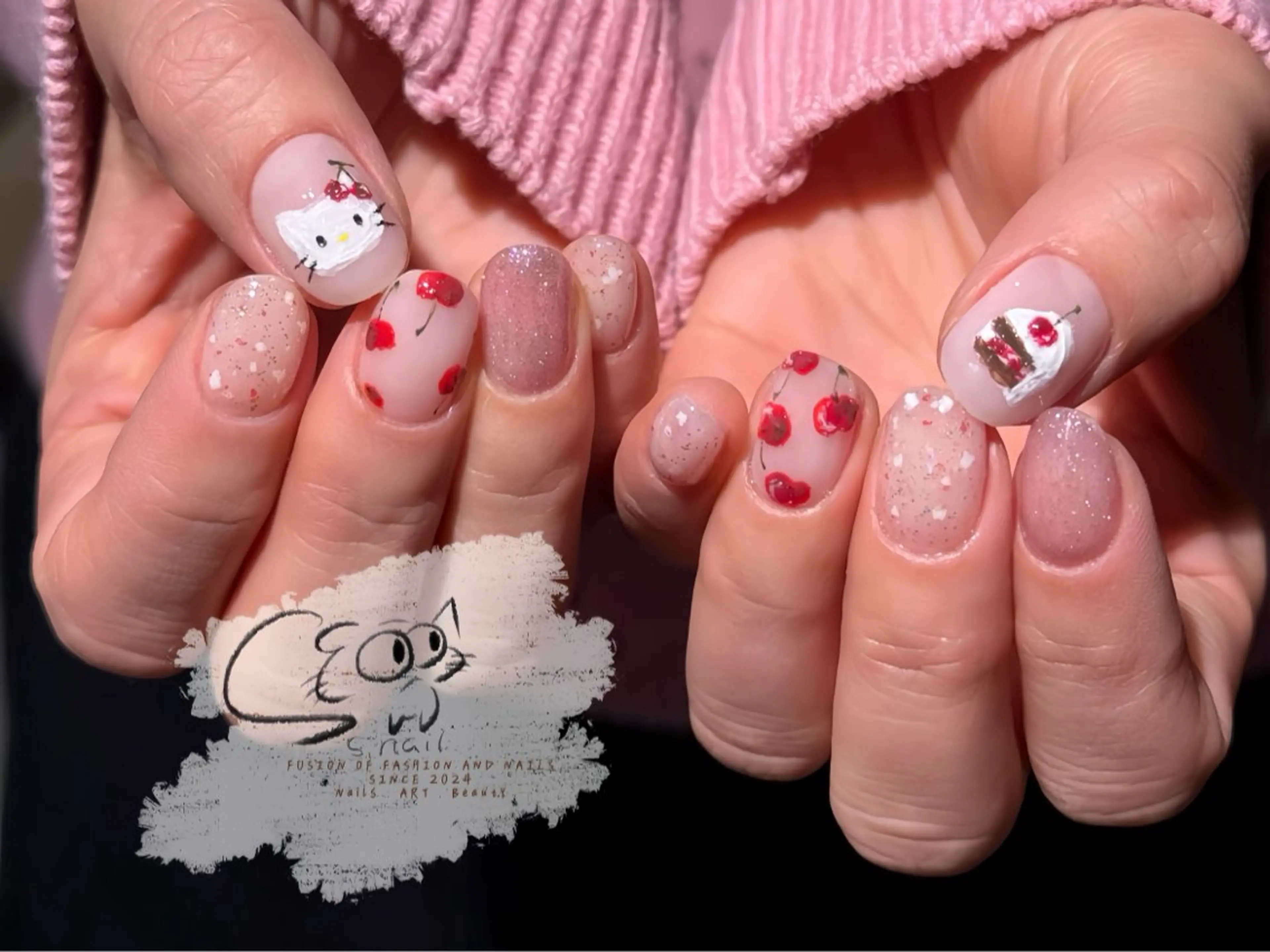 ネイル フレンチネイル ジェルネイル キラキラネイル ラメ(グリッター) マグネットネイル S.nail _のネイルデザイン